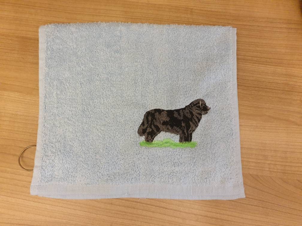 Custom Newfoundland Dog Golf Towel: Personalized Drool Cloth