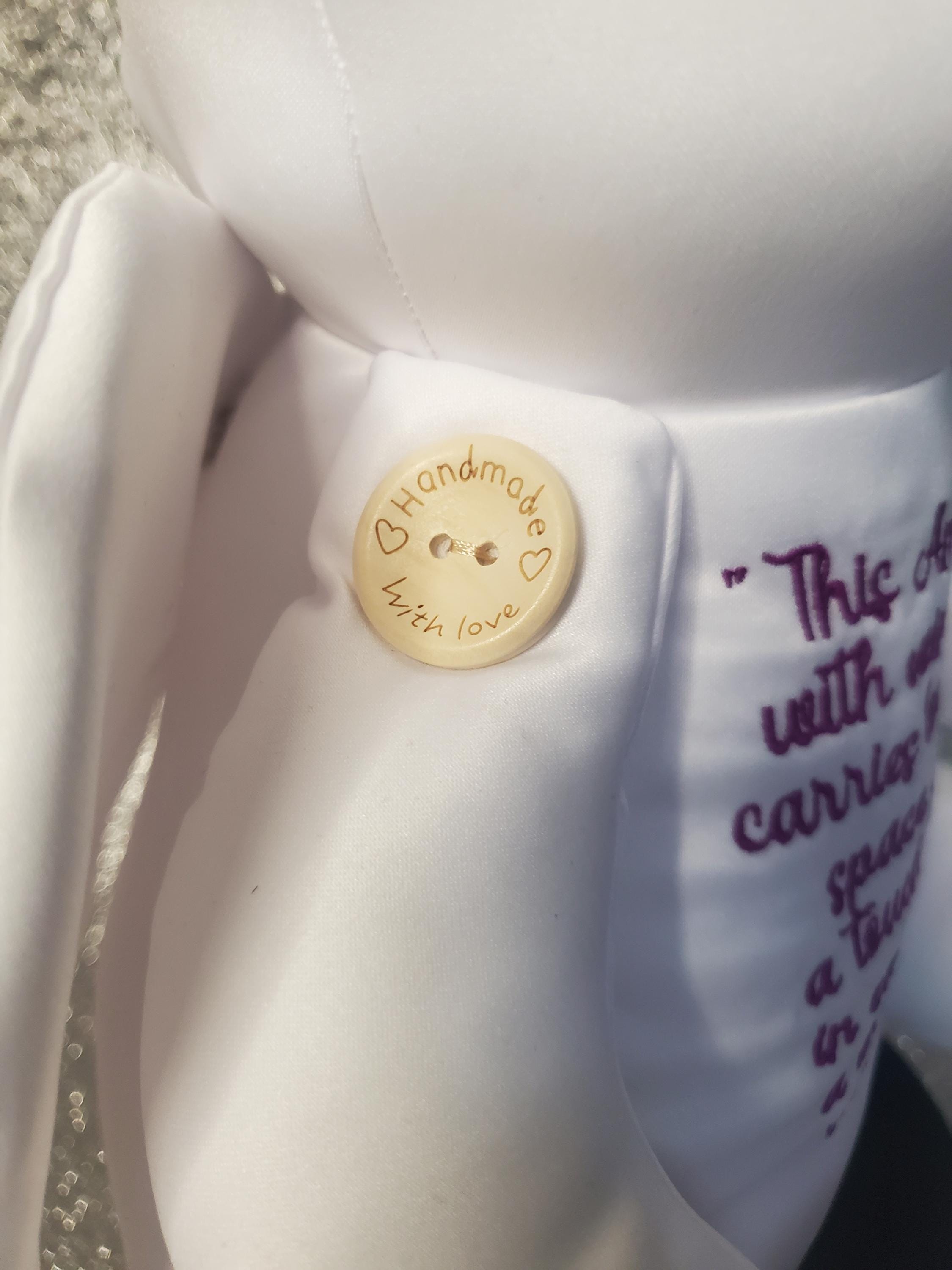 Personalised Angel Memory Bear – Handmade Bereavement Keepsake Gift