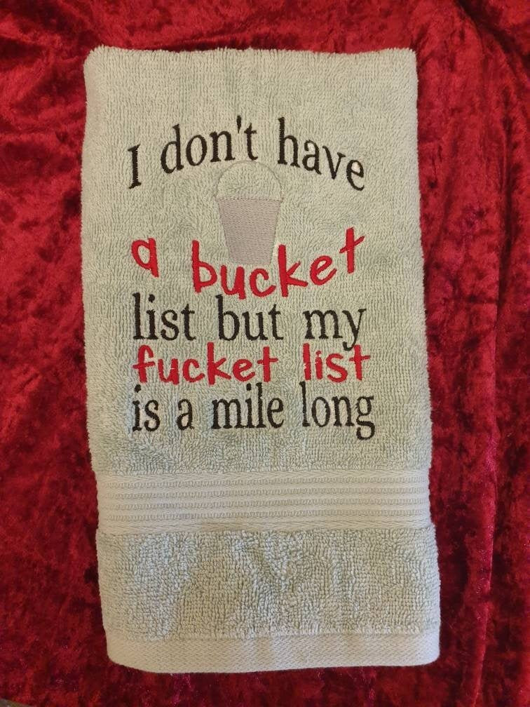 Embroidered Kitchen Hand Towel: Funny Saying Kitchen Decor