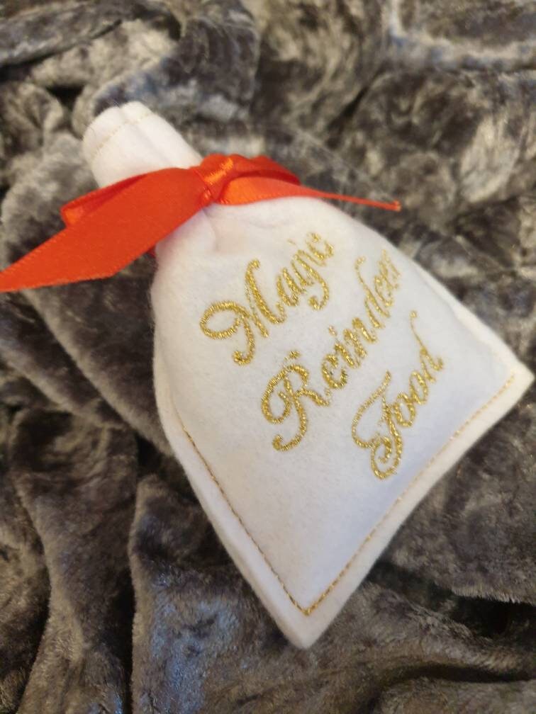 Embroidered Magic Reindeer Food Sack: Christmas Eve Gift