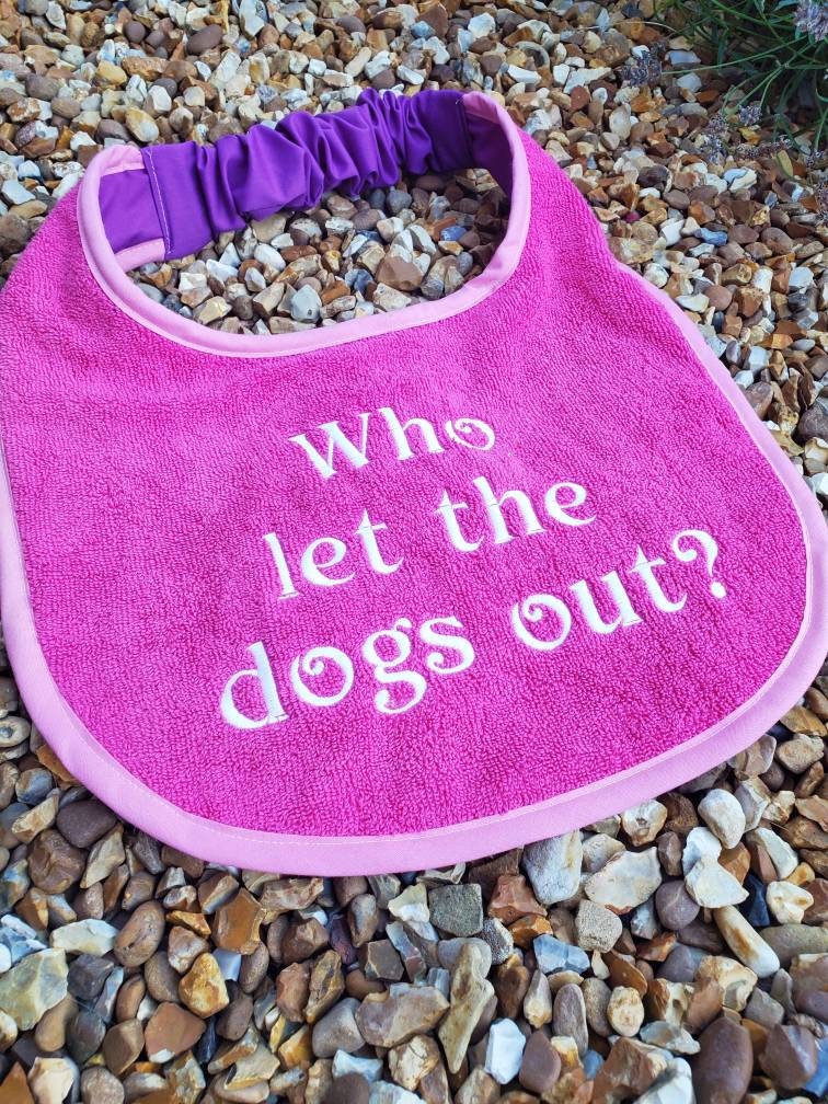 Large Breed Dog Bib: Absorbent Terry Towel, Newfoundland, Custom Name