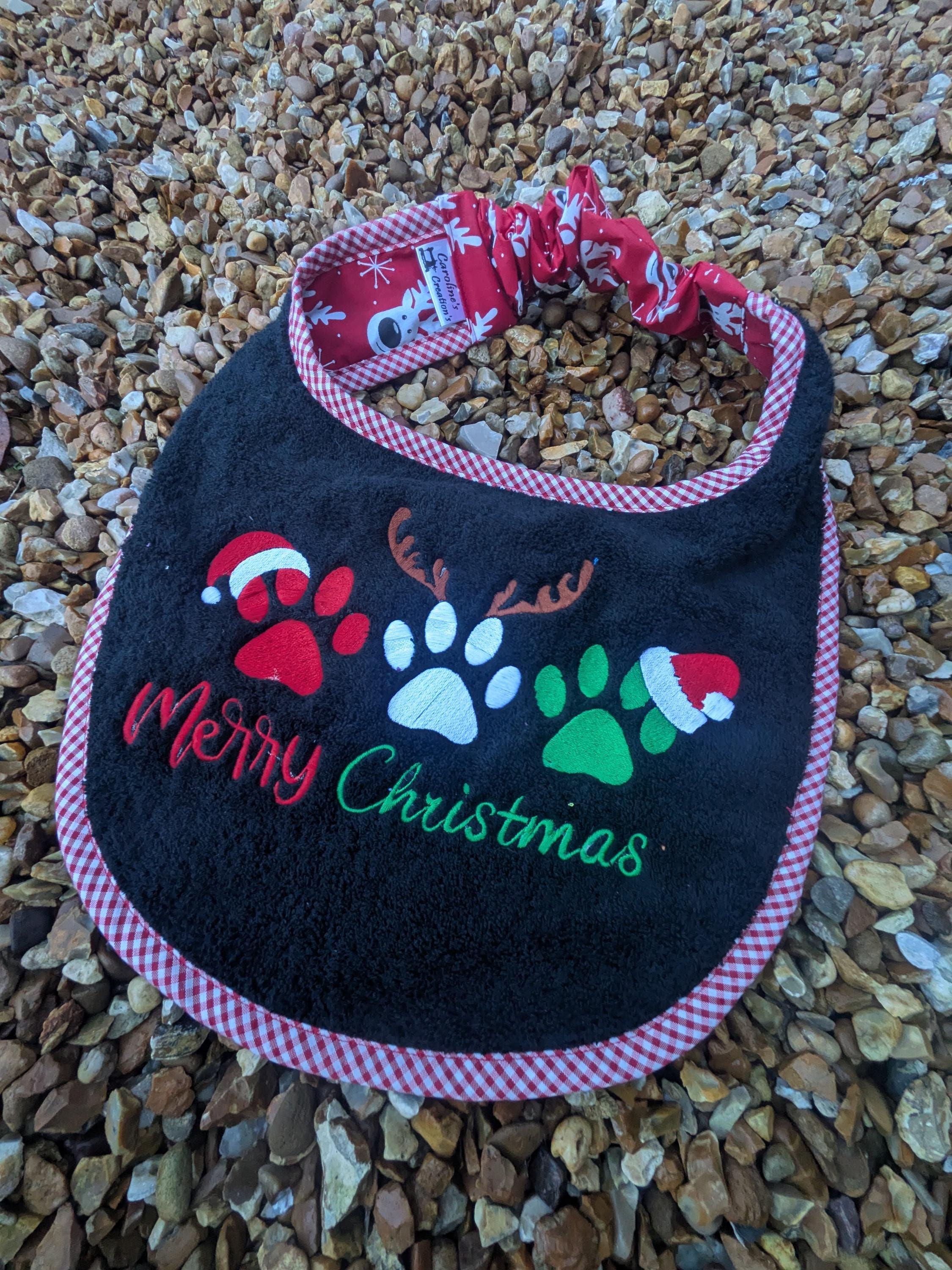 Christmas Dog Bib: Large Breed Terry Towel Drool Bib