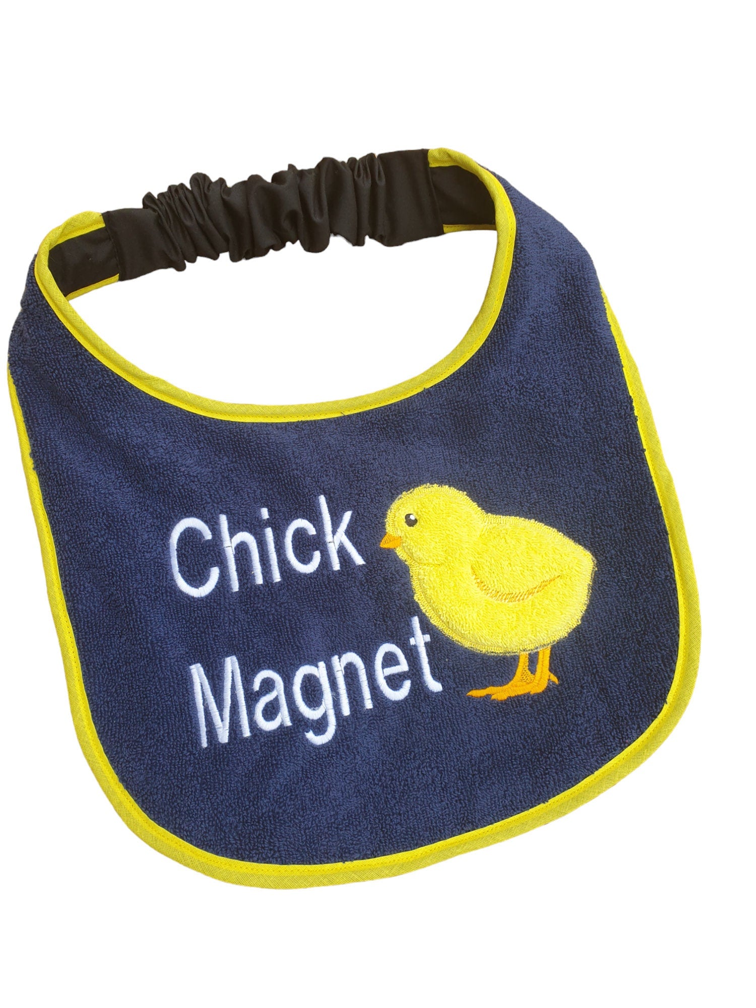 Large Breed Dog Bib: Terry Towel Slobber Bib with Chicken Applique