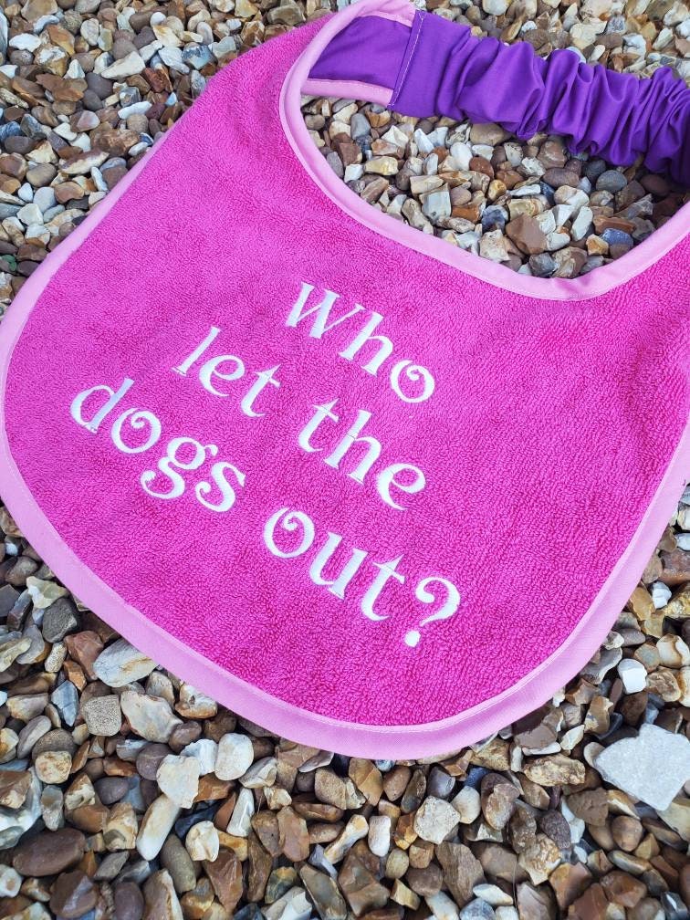 Large Breed Dog Bib: Absorbent Terry Towel, Newfoundland, Custom Name