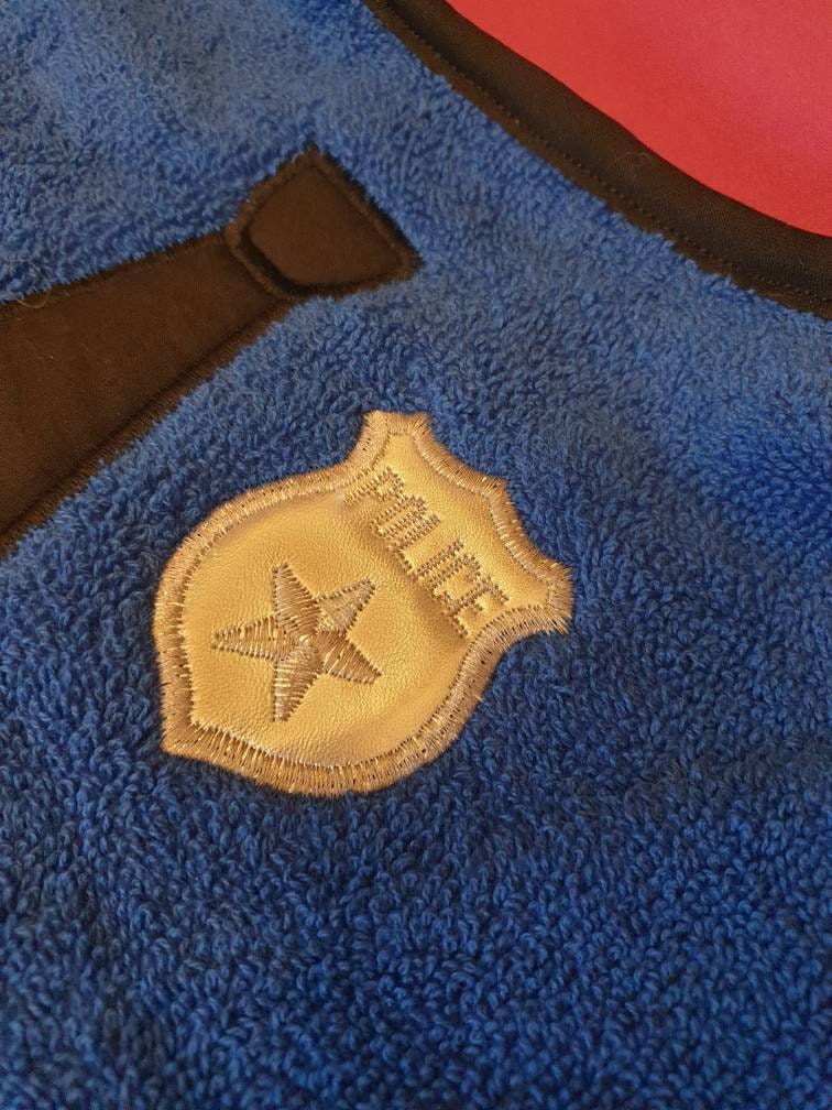Large Breed Dog Bib: Absorbent Terry Towel, Police Dog Design