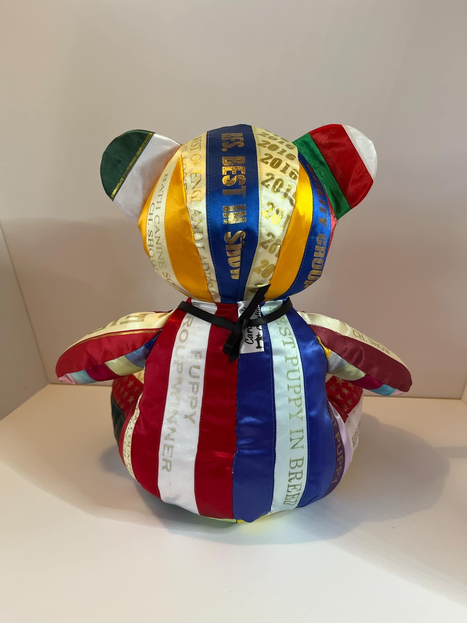 Rosette Ribbon Memory Bear: Bereavement Keepsake, Pet Loss Gift