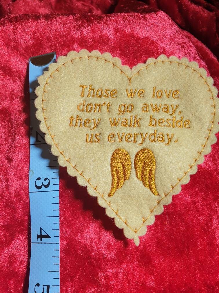Embroidered Memory Cushion Patch: Custom Felt Heart