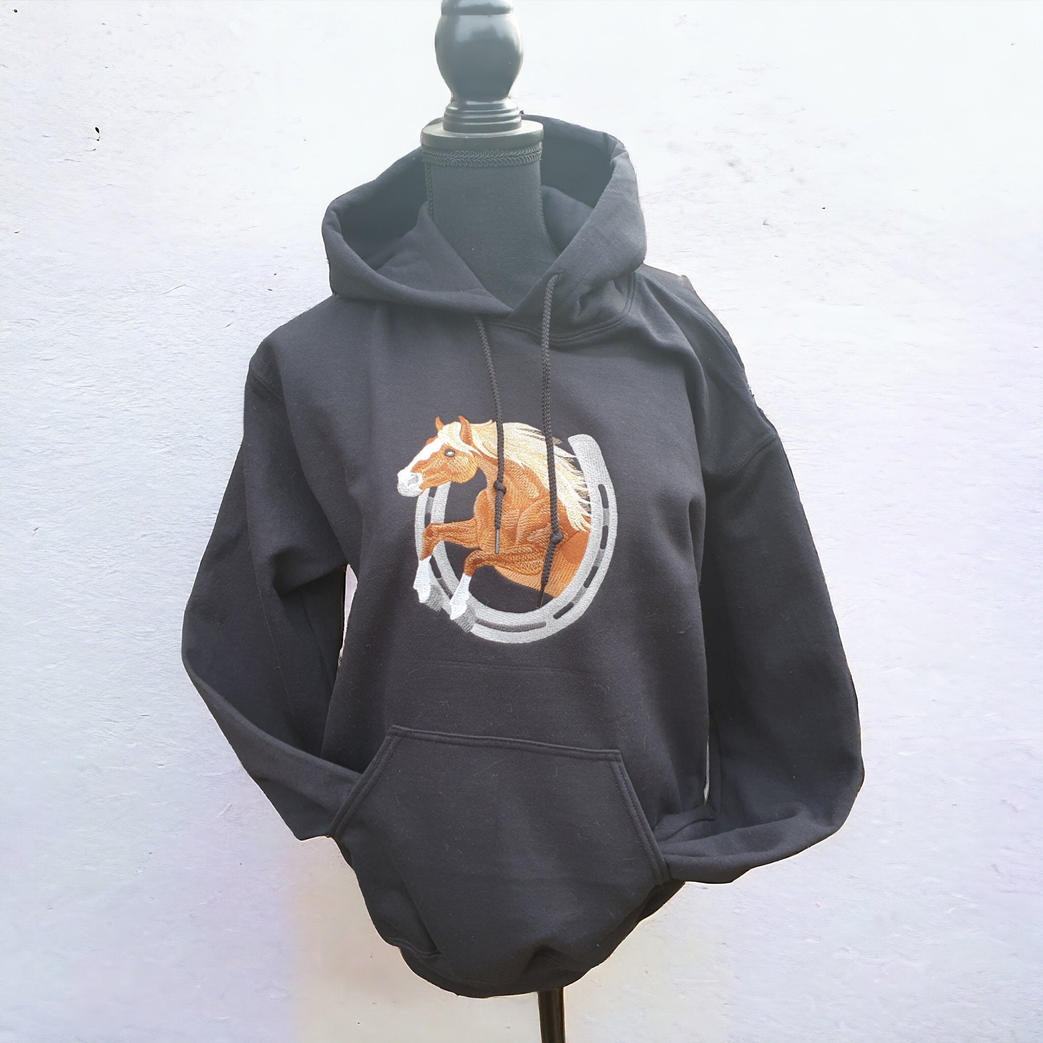 Personalized Embroidered Horse Hoodie: Equestrian Gift