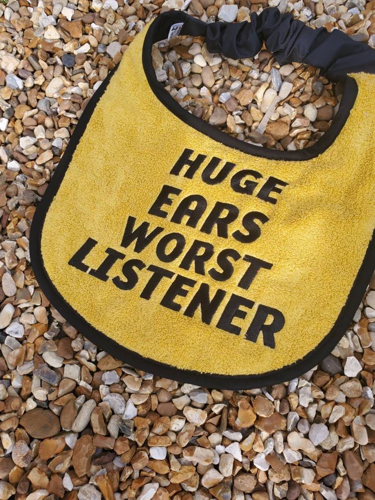 Large Breed Dog Bib: Absorbent Terry Towel, Custom Name Option