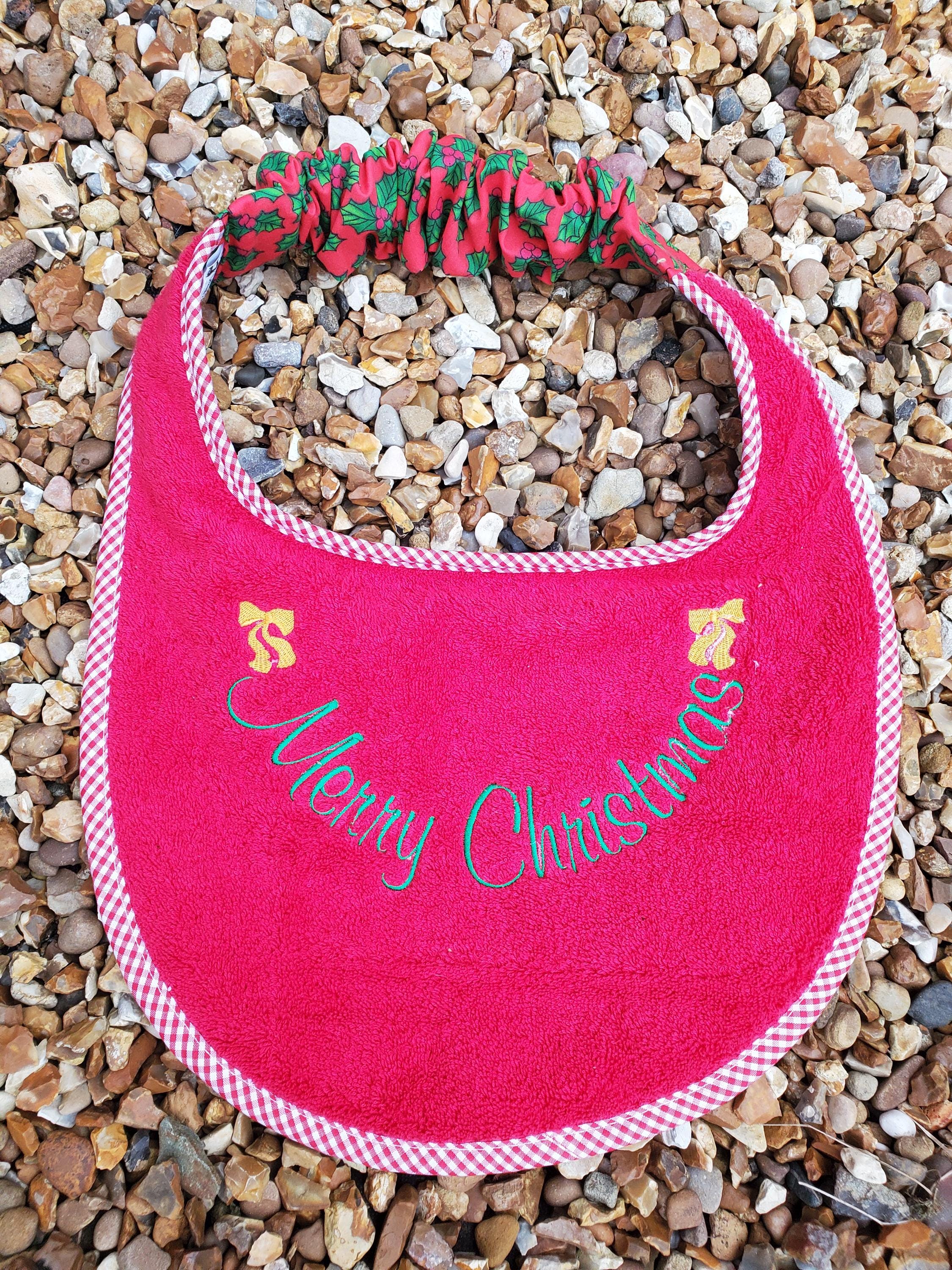 Christmas Dog Bib: Large Breed Terry Towel Slobber Bib
