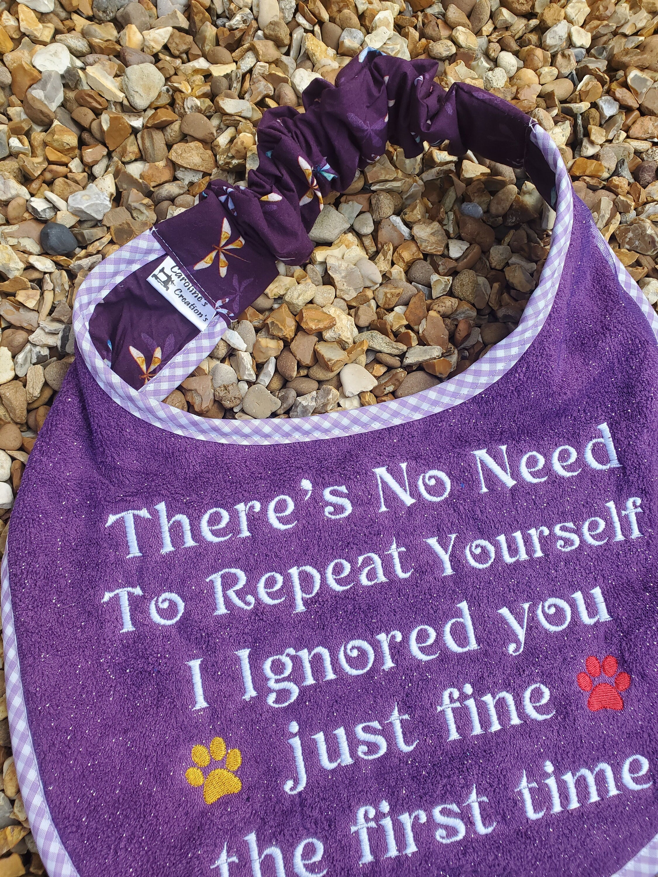 Personalized Large Dog Bib: Terry Towel Slobber Catcher, Newfoundland Breed