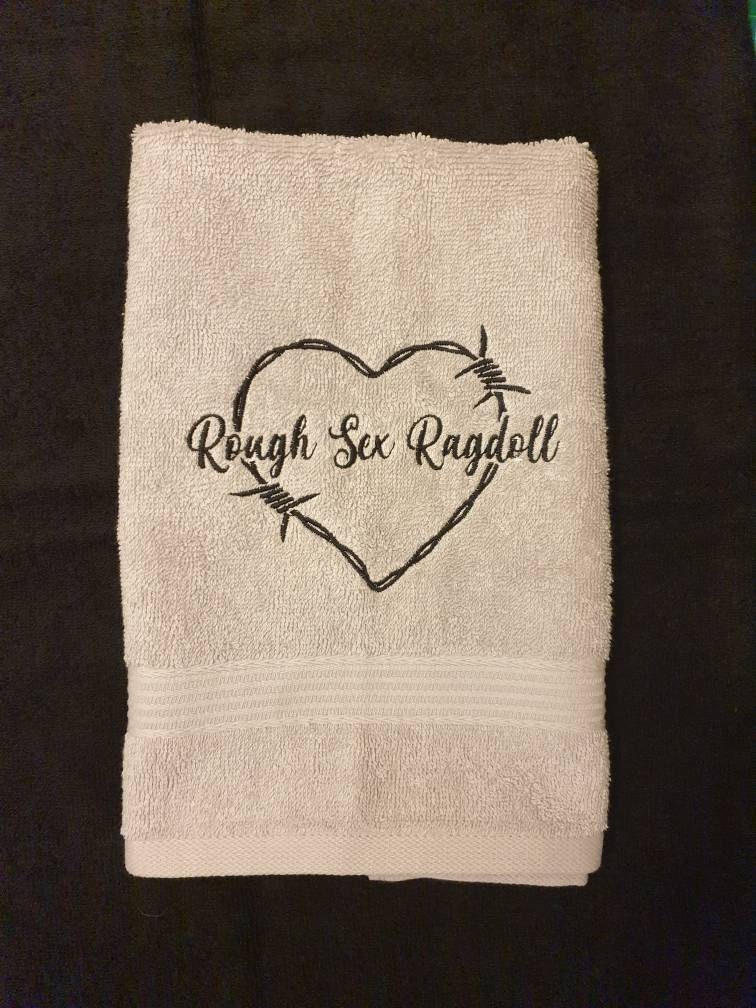 Submissive,Bondage , Kinky Embroidery , hand towel, gothic, halloween embroidered, bathroom decor ,goth bathroom , Sub ,Dom