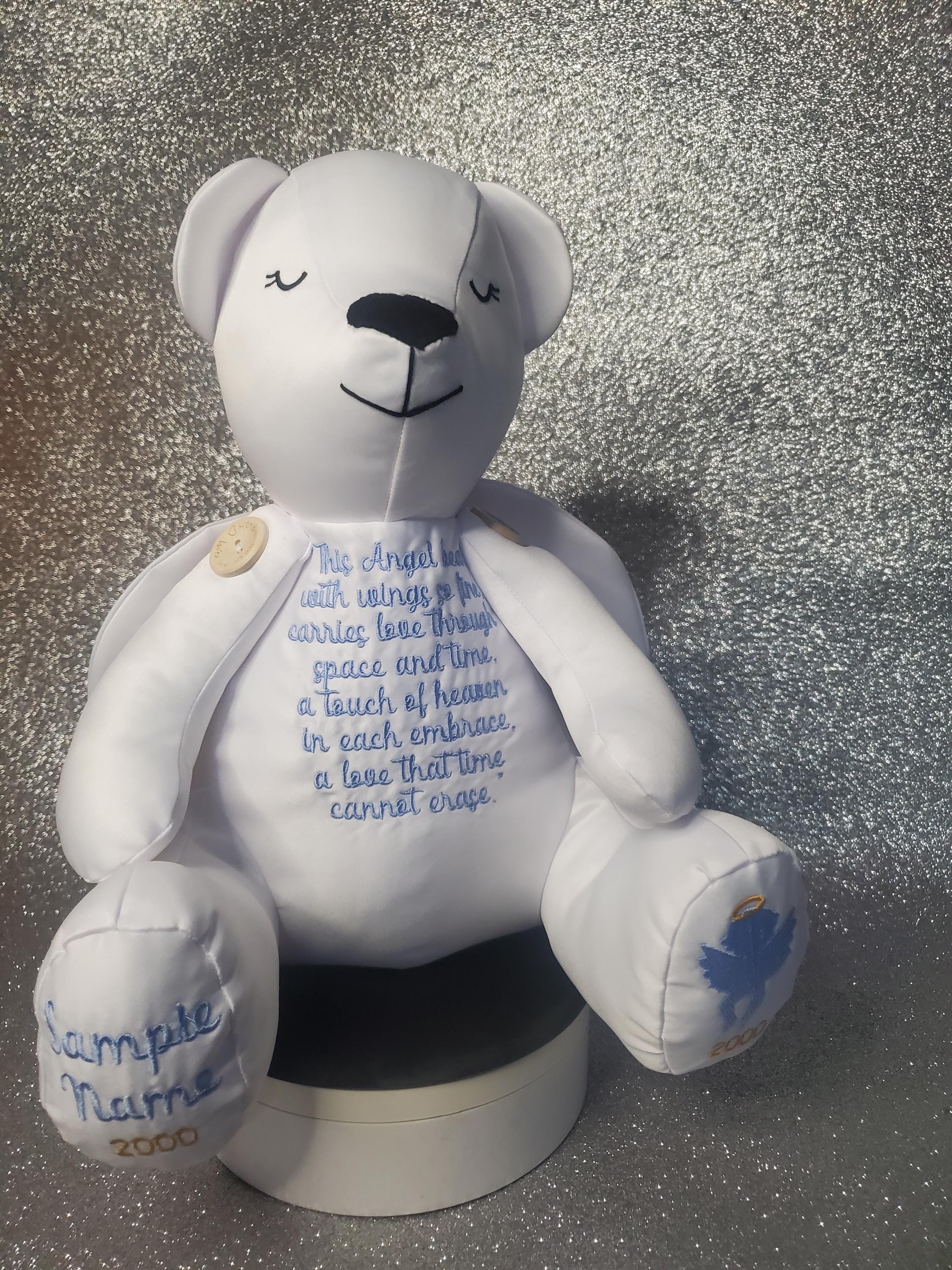 Personalised Angel Memory Bear – Handmade Bereavement Keepsake Gift