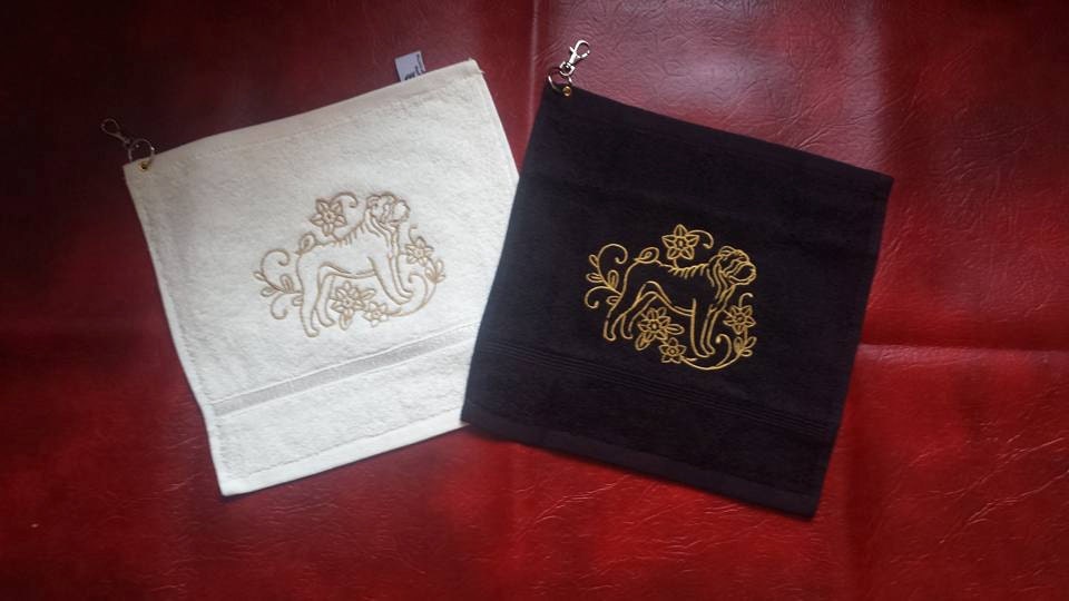 Dog drool slobber cloth with clip Shar pei