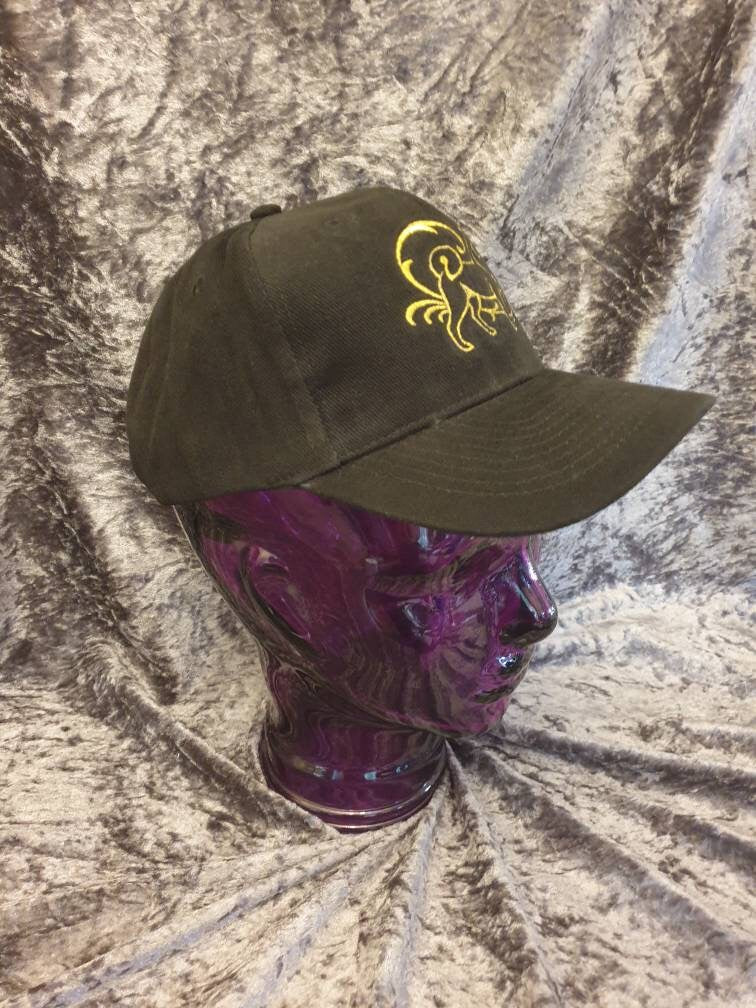 Embroidered Akita Baseball Cap: Metallic Gold Dog Lover Gift
