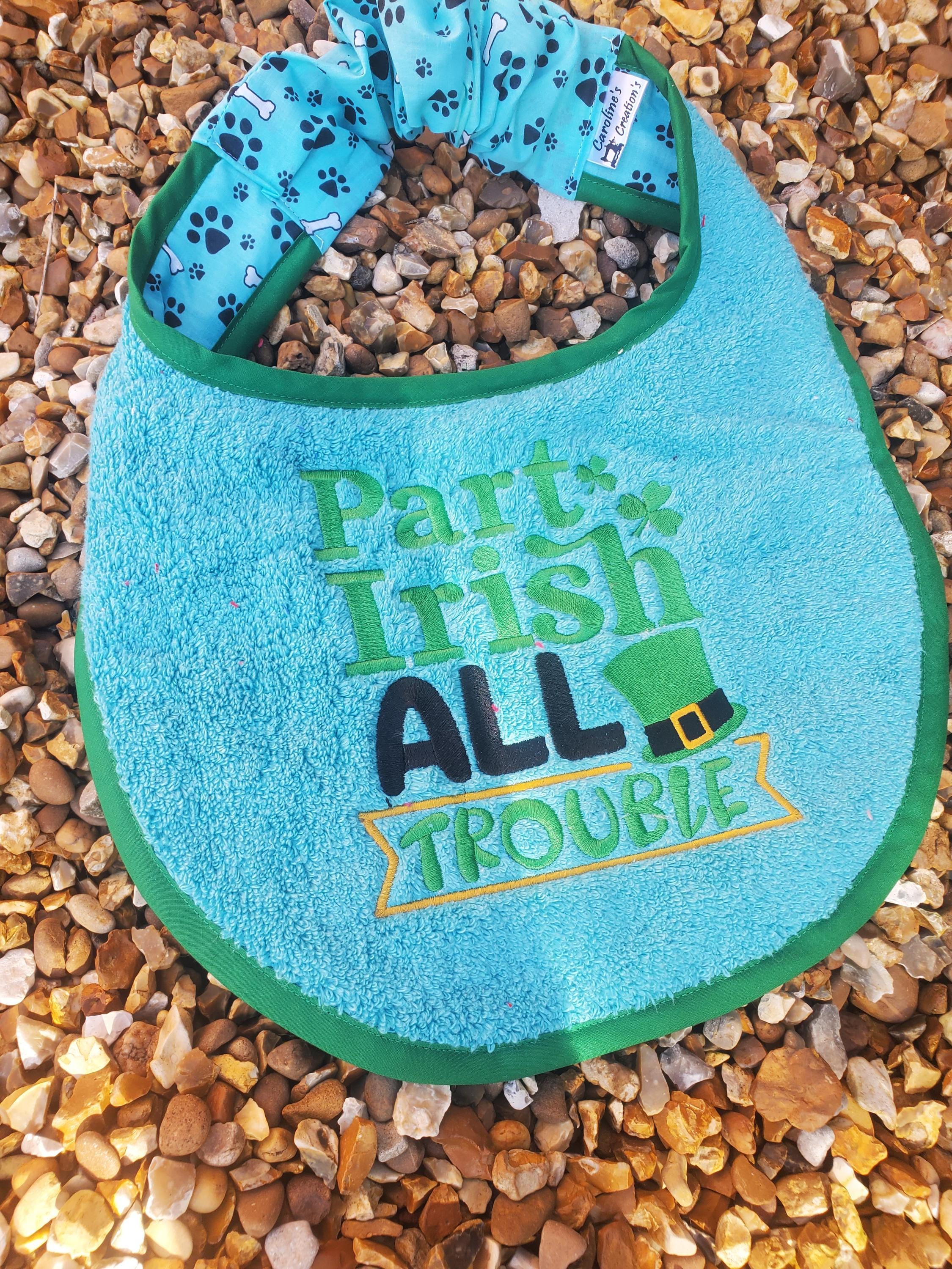 Personalized Large Dog Bib: Embroidered Terry Towel Slobber Bib