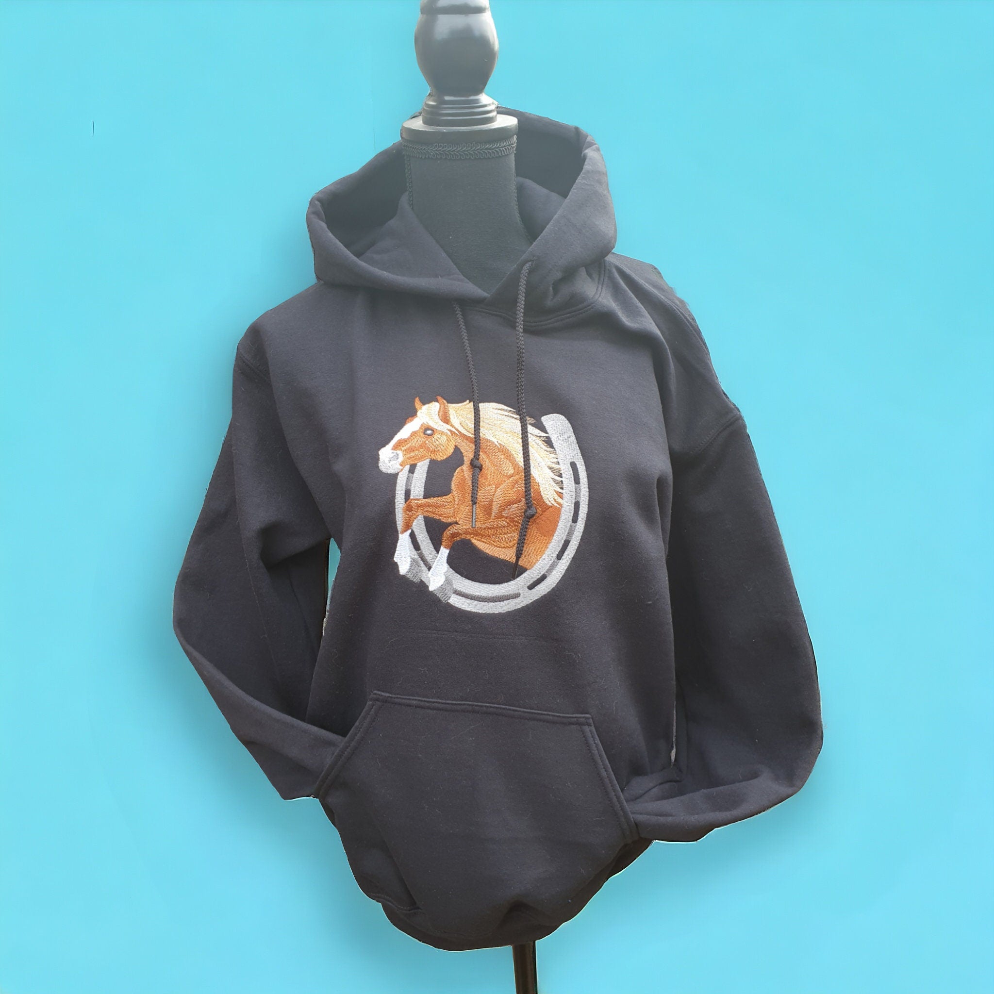 Personalized Embroidered Horse Hoodie: Equestrian Gift