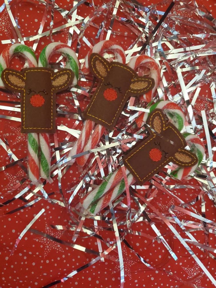 Handmade Reindeer Candy Cane Holder: Christmas Party Favor