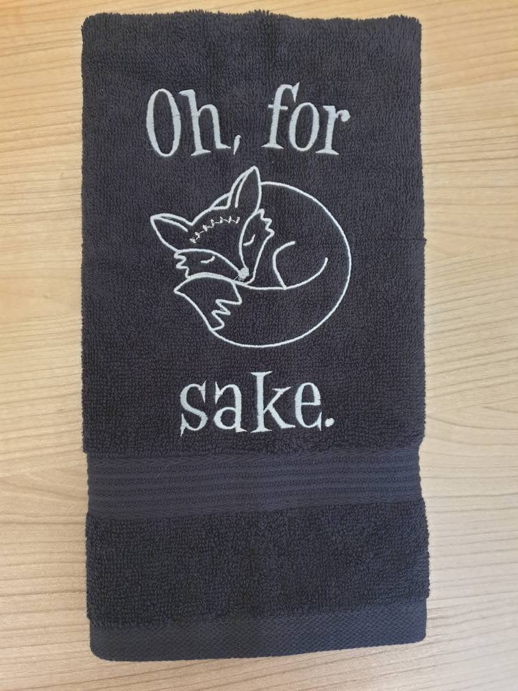 Embroidered Novelty Towel: Funny Fox Gift, Personalized