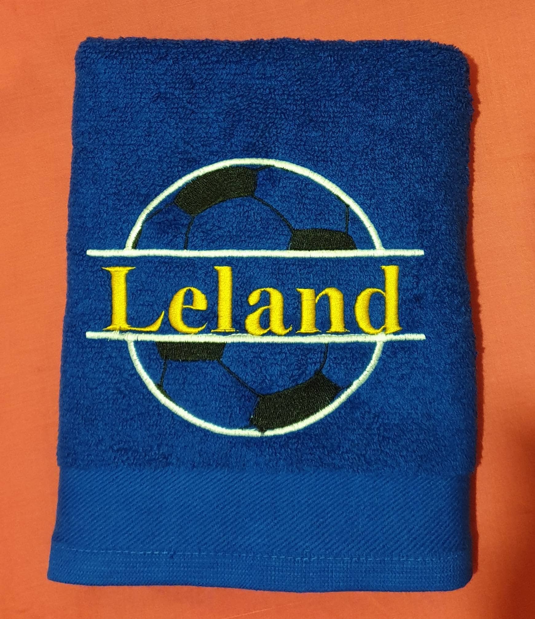 Personalized Football Hand Towel: Embroidered Sports Gift