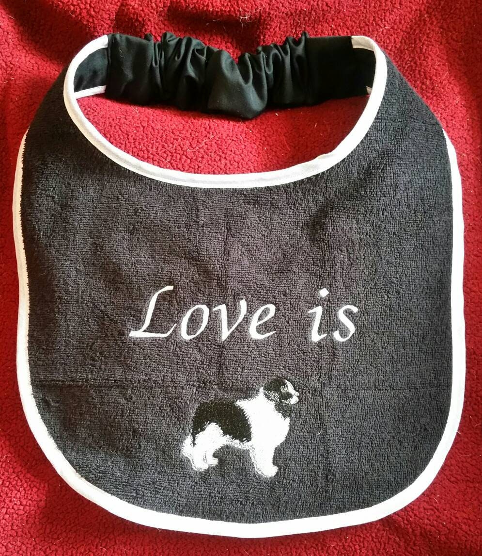 Large Breed Dog Bib: Absorbent Terry Towel, Newfoundland, Personalizable