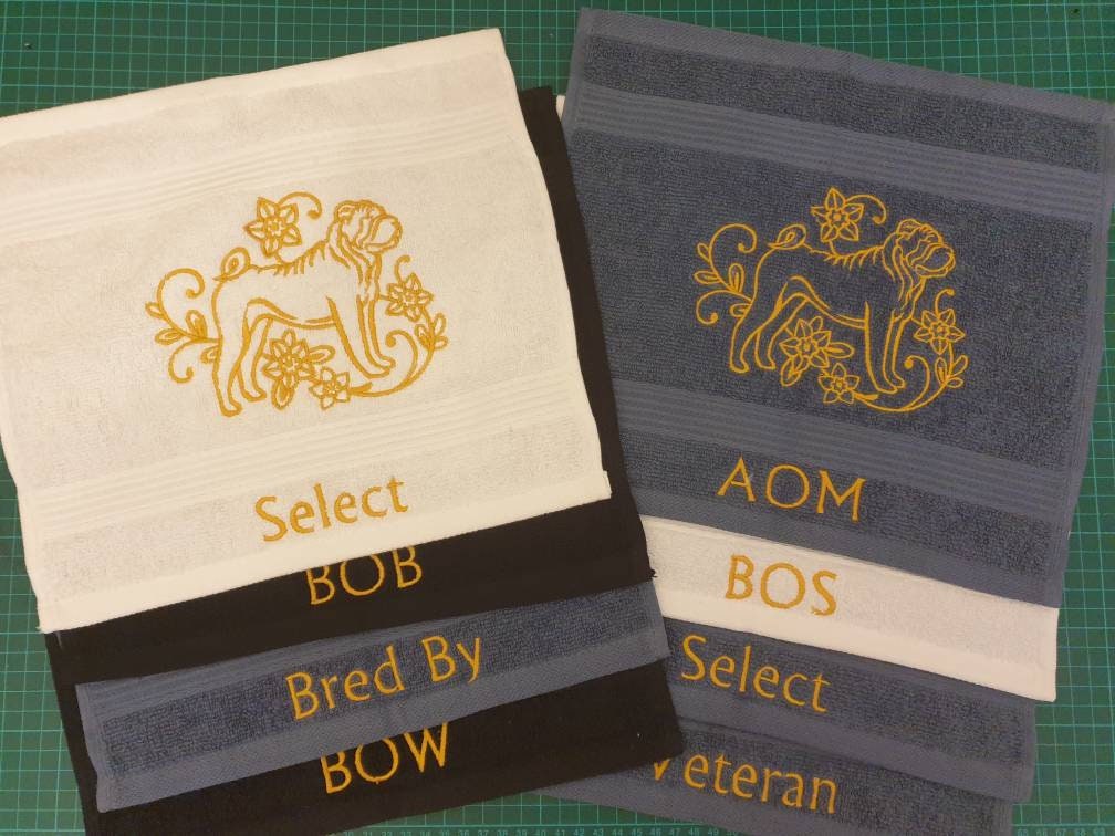 Dog drool slobber cloth with clip Shar pei