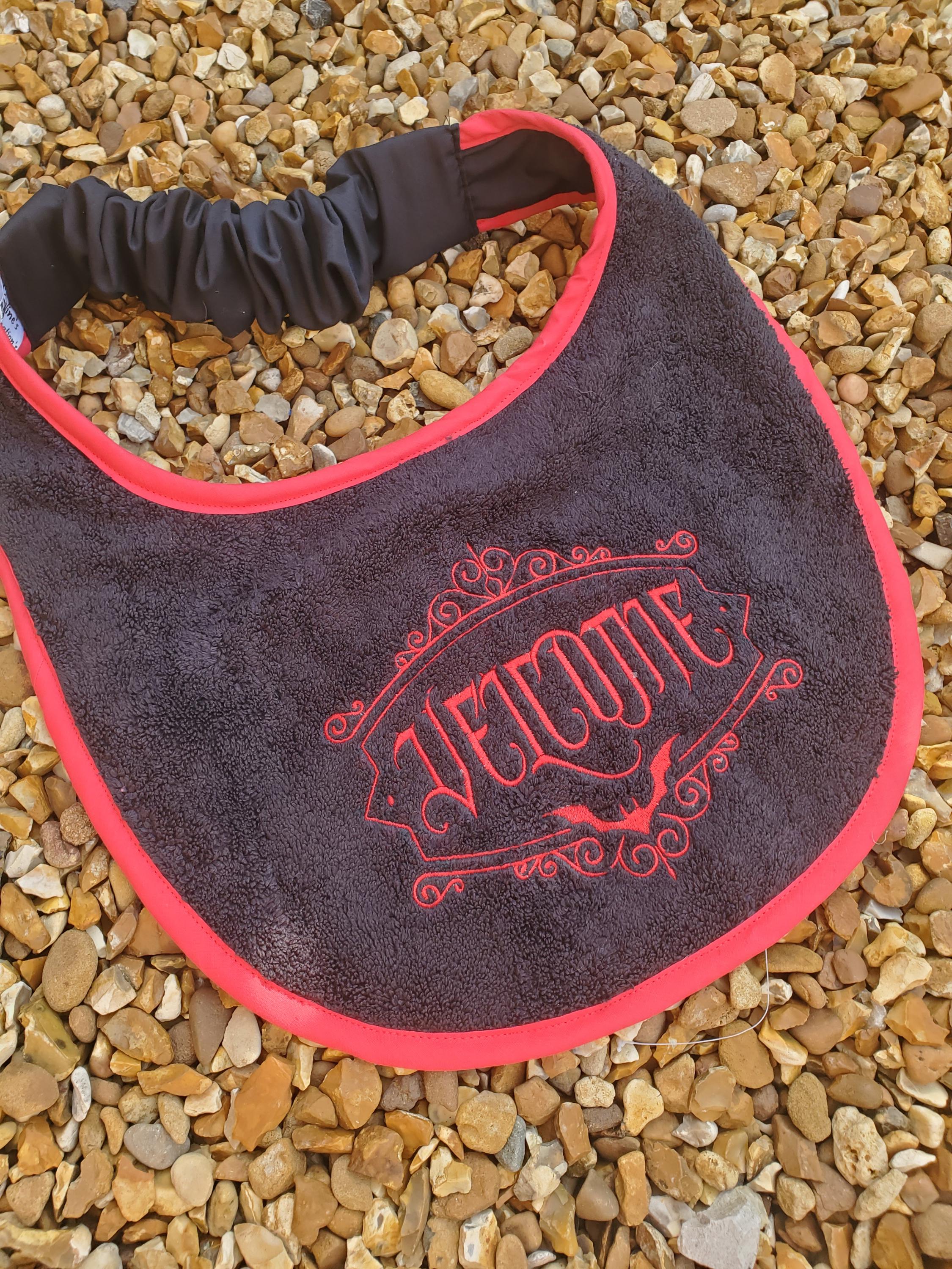 Halloween Dog Bib: Large Breed Terry Towel Slobber Bib