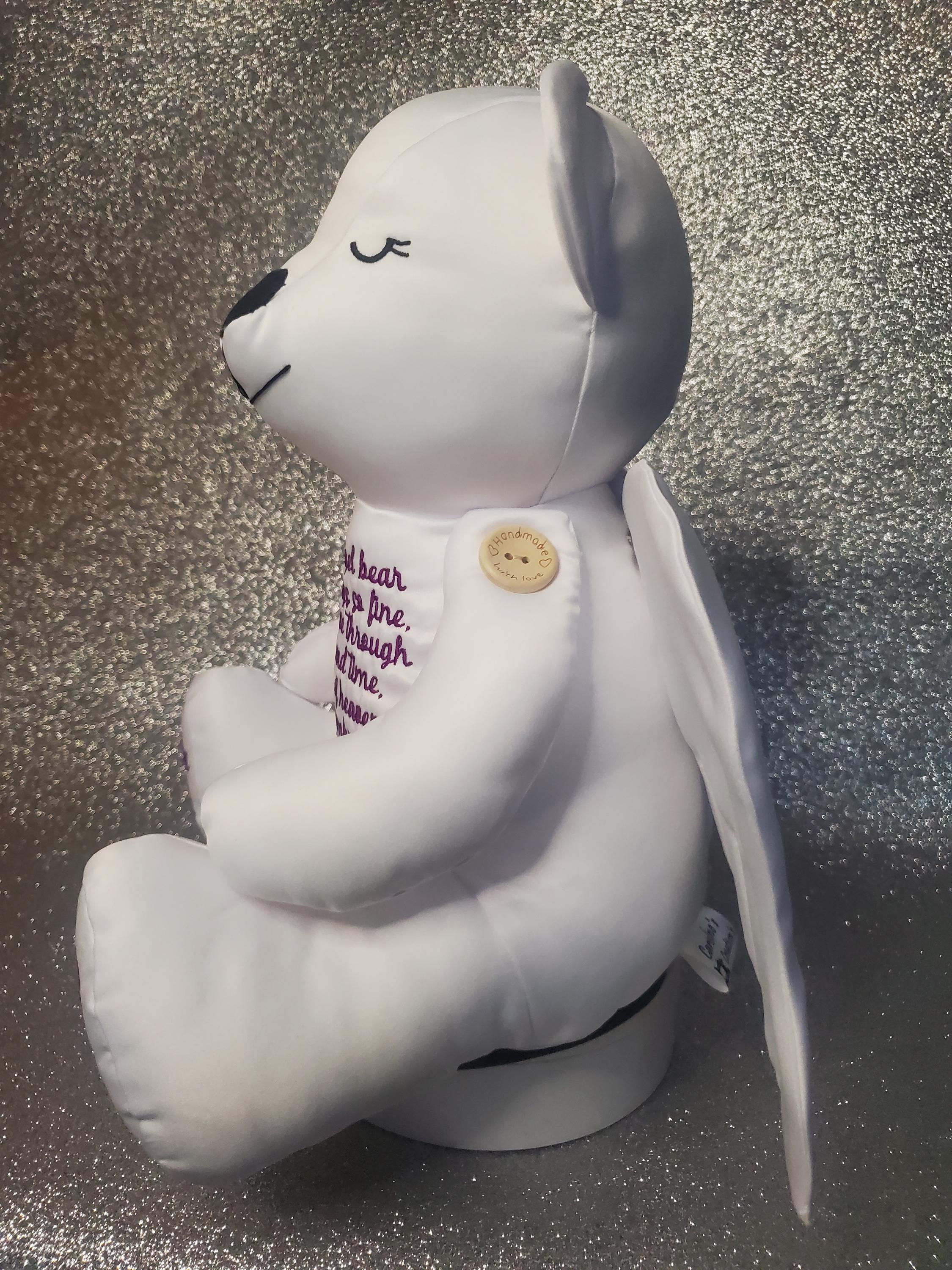 Personalised Angel Memory Bear – Handmade Bereavement Keepsake Gift