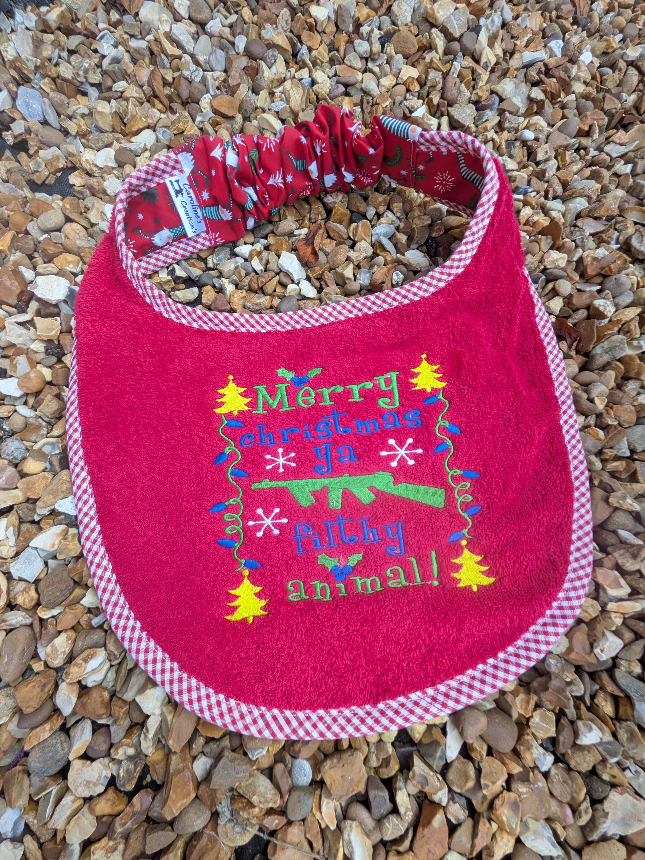 Dog bib ,Christmas Dog Bib ,Large breed dog bib ,dog slobber drool bib , Newfoundland  dog , large breed bib ,