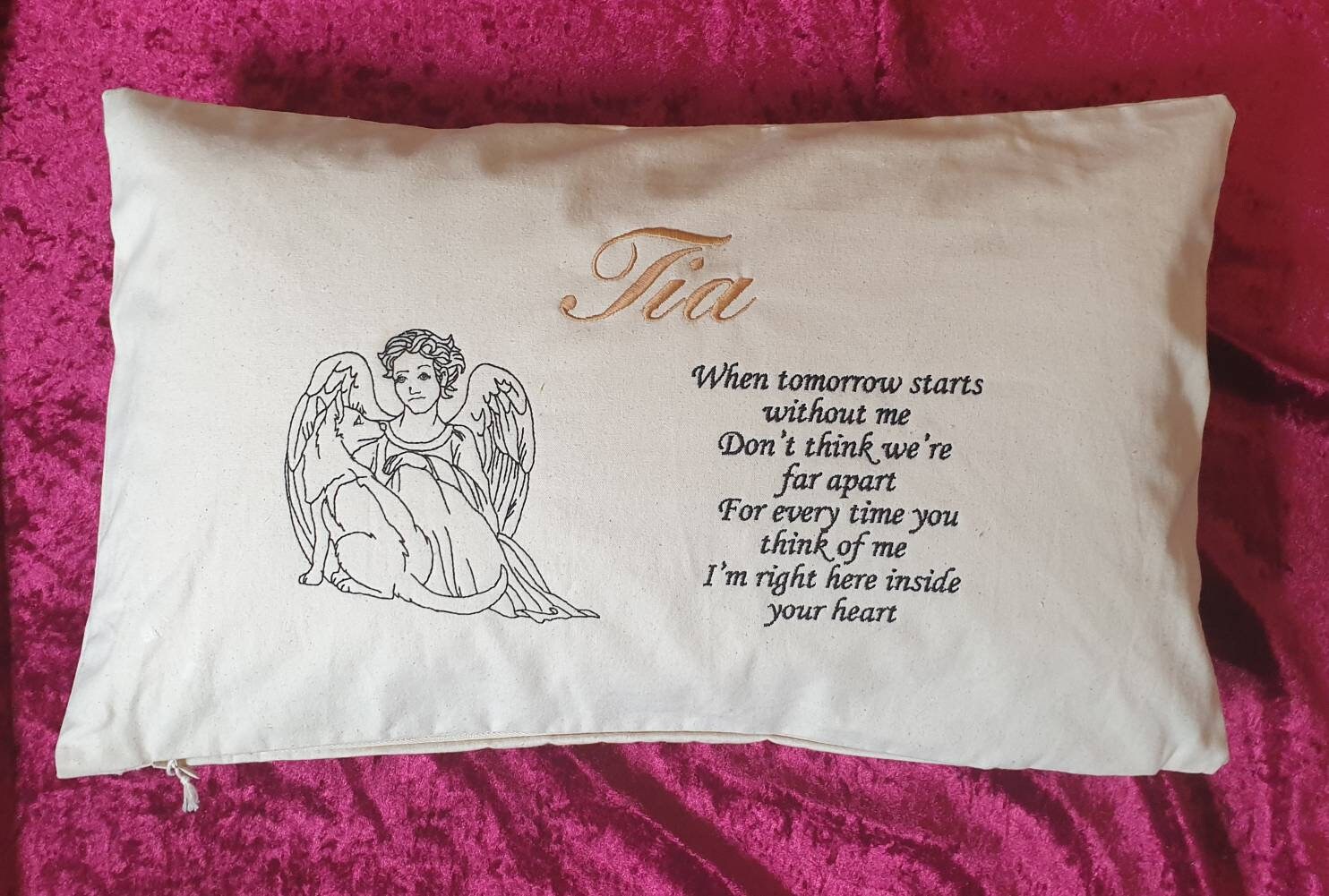 Personalized Pet Memorial Cushion Cover: Pet Loss Gift
