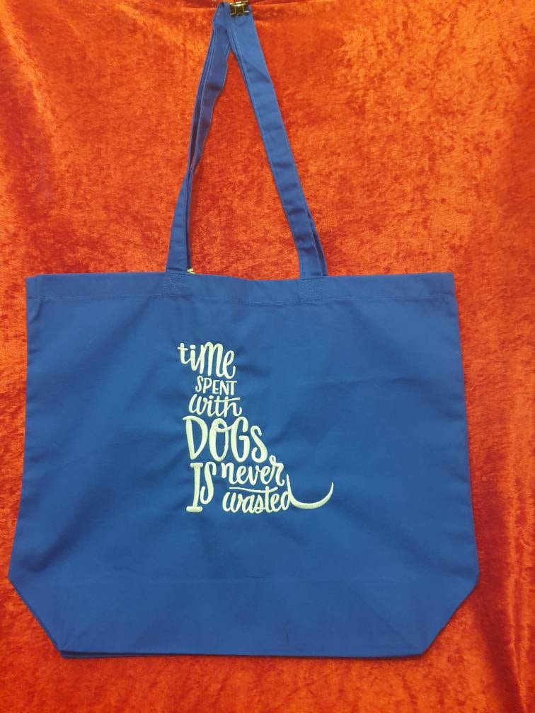 Organic Cotton Embroidered Tote Bag: Dog Lover Gift