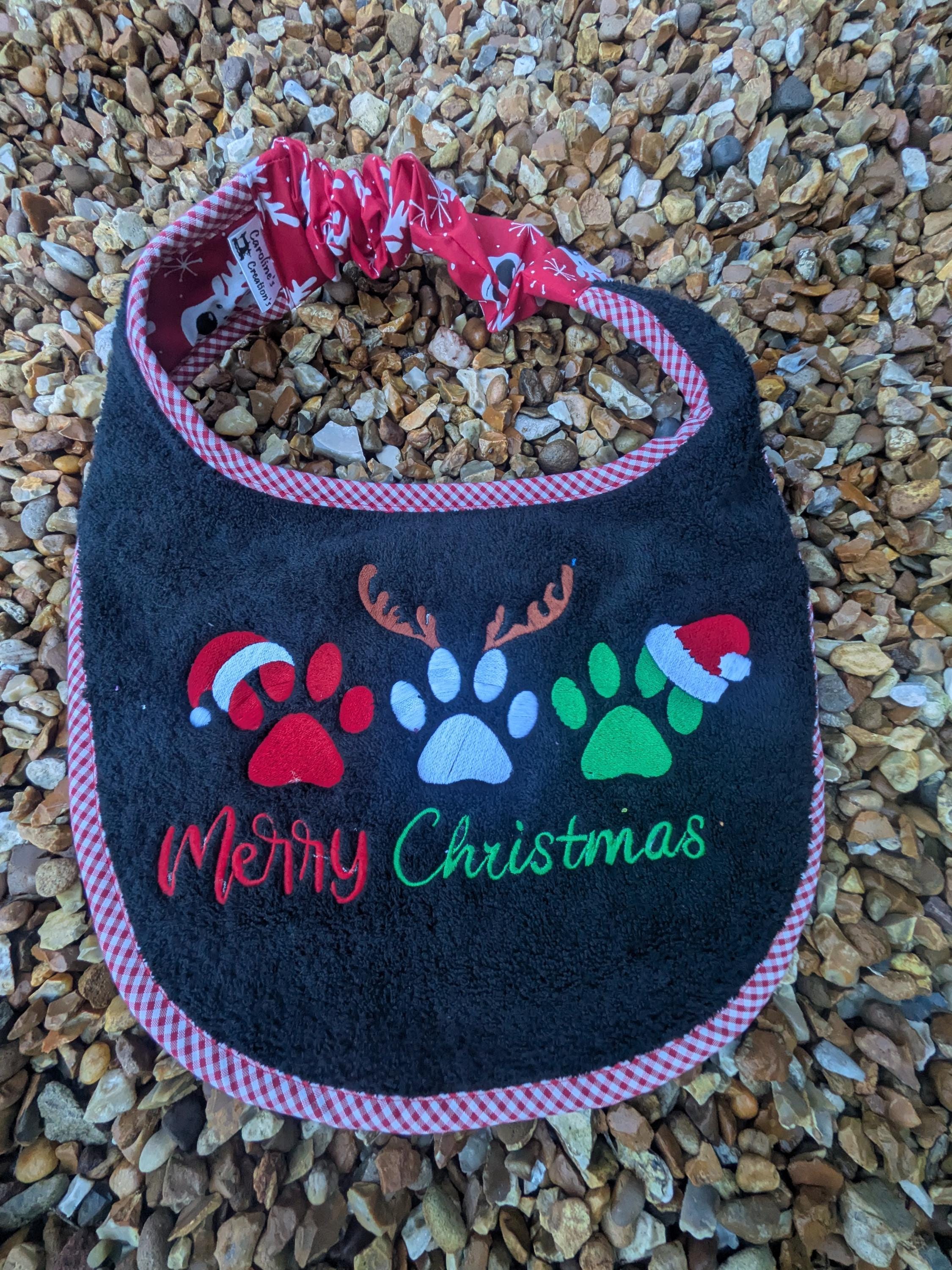 Christmas Dog Bib: Large Breed Terry Towel Drool Bib