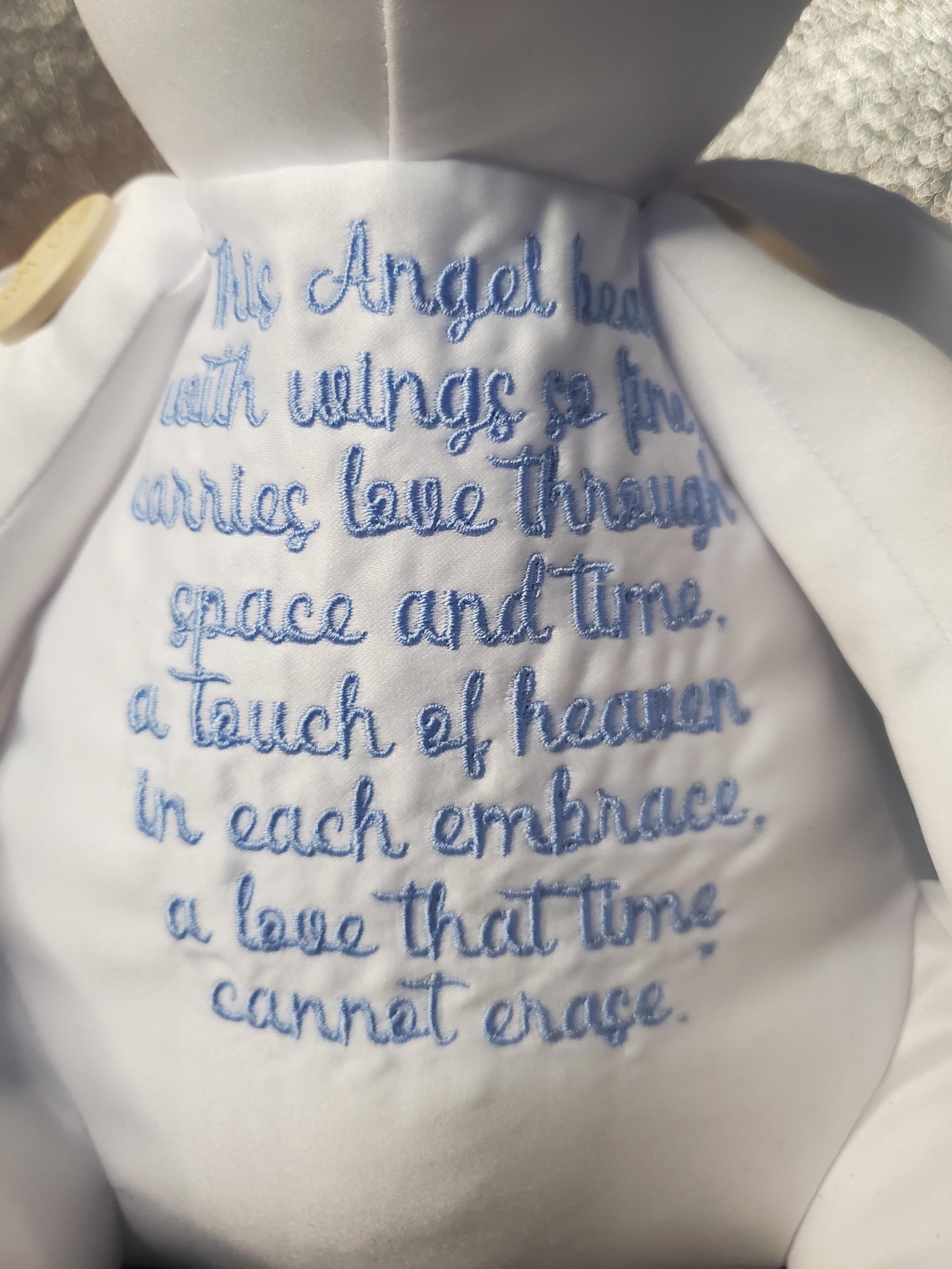 Personalised Angel Memory Bear – Handmade Bereavement Keepsake Gift