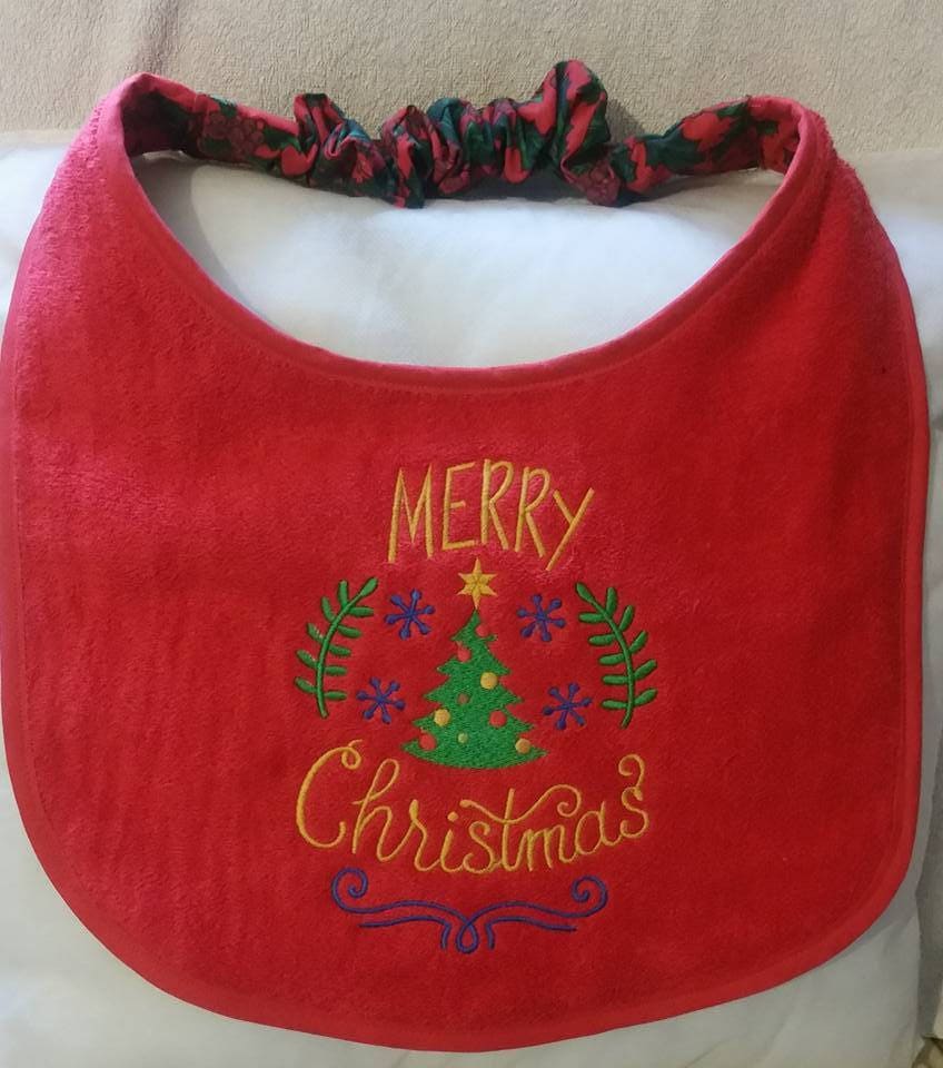 Christmas Dog Bib: Large Breed Terry Towel Drool Bib