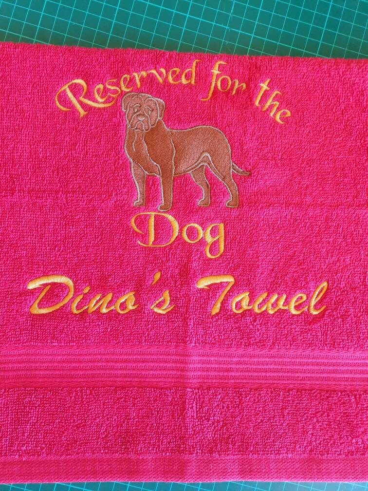 Embroidered Dog Towel: Large Breed Drool Cloth (16x23 inch)