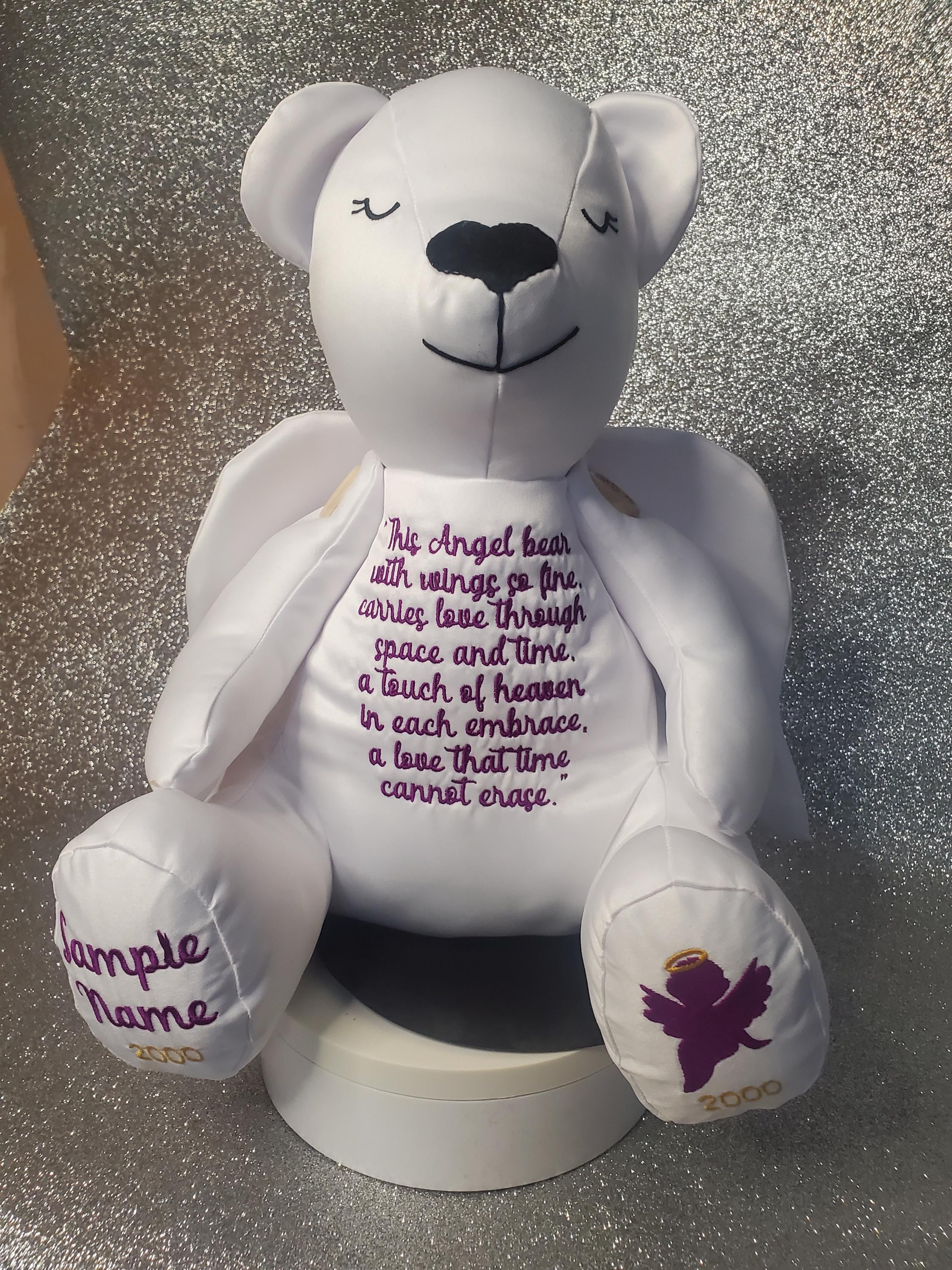 Personalised Angel Memory Bear – Handmade Bereavement Keepsake Gift