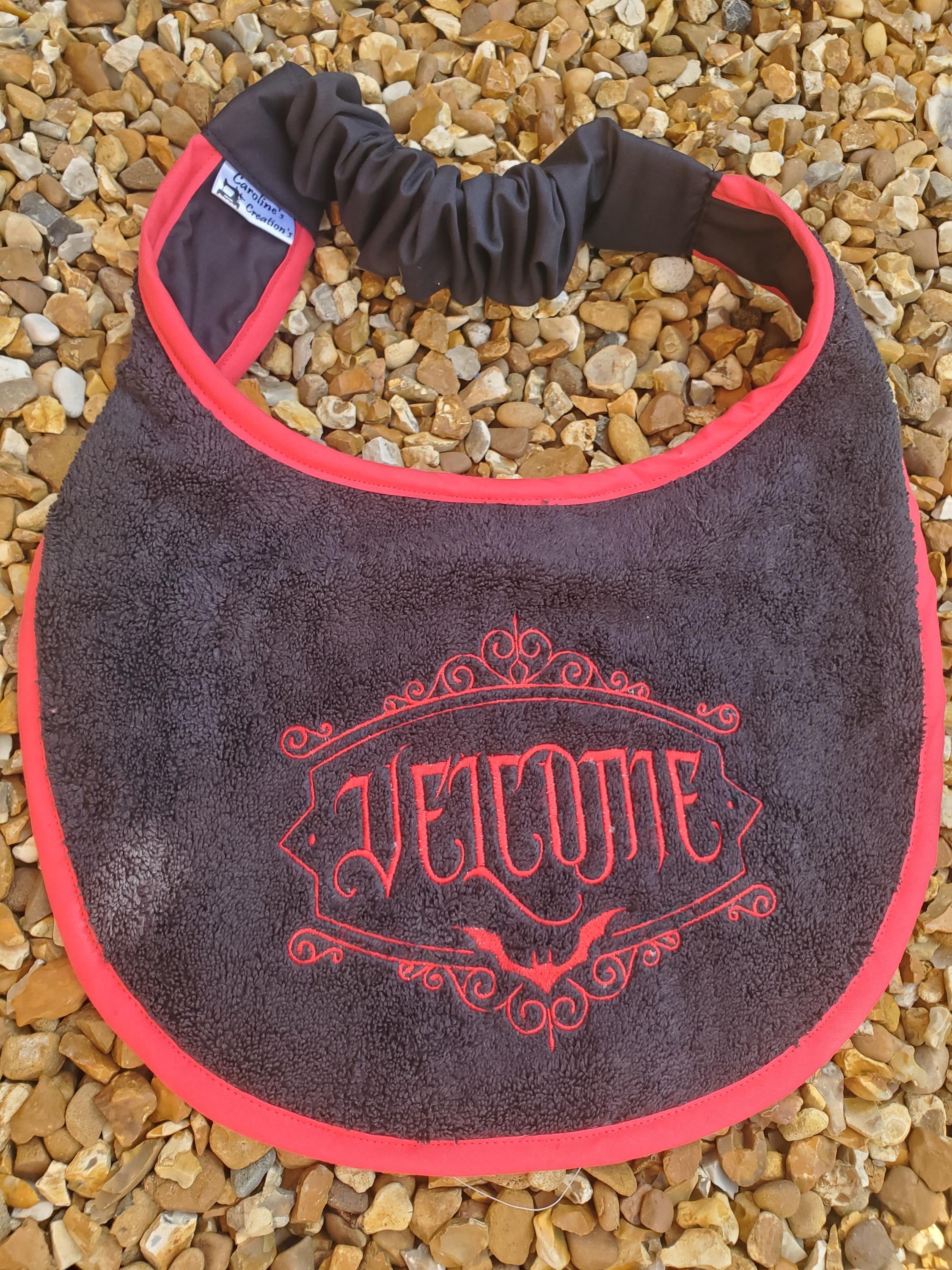 Halloween Dog Bib: Large Breed Terry Towel Slobber Bib