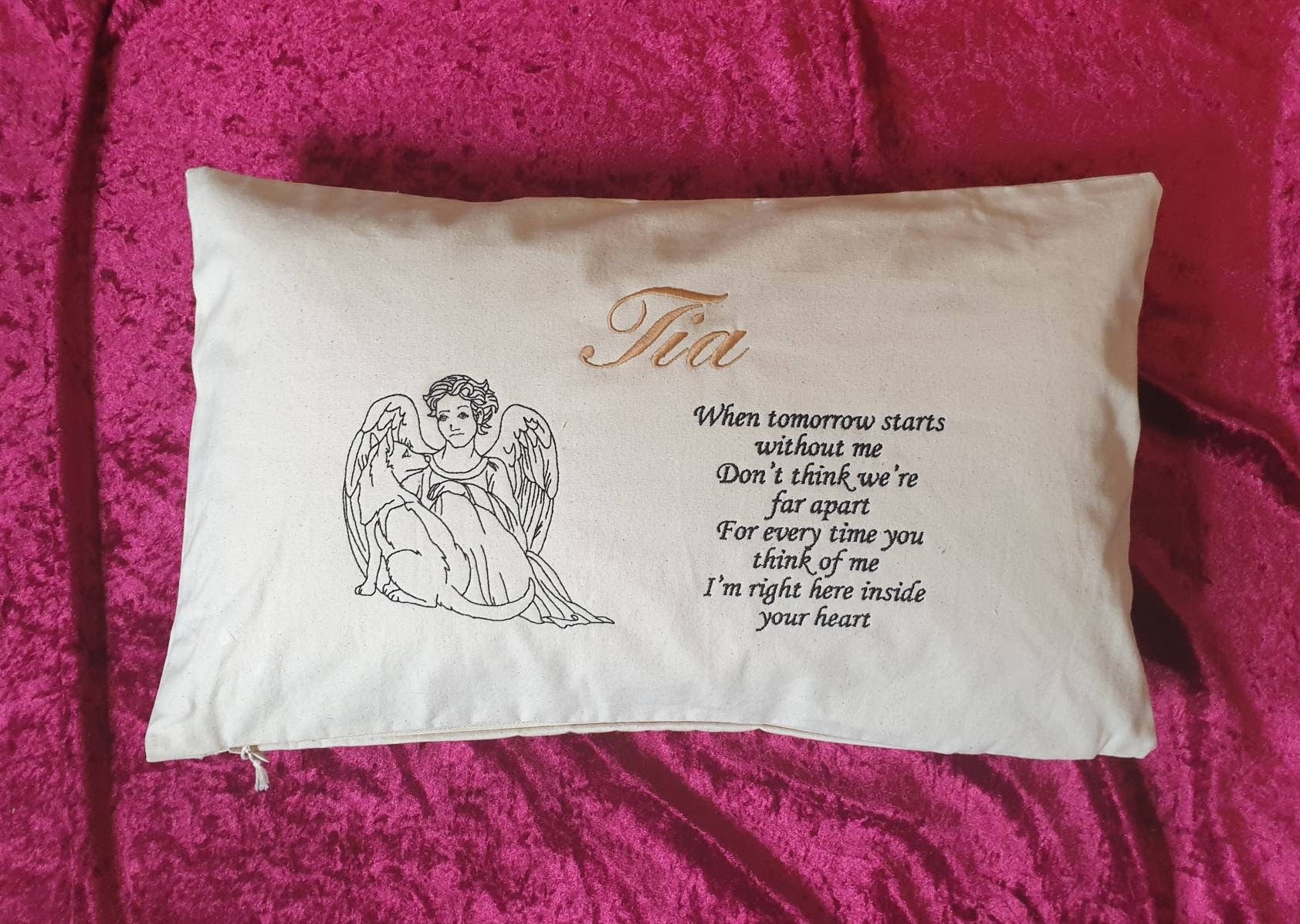 Personalized Pet Memorial Cushion Cover: Pet Loss Gift
