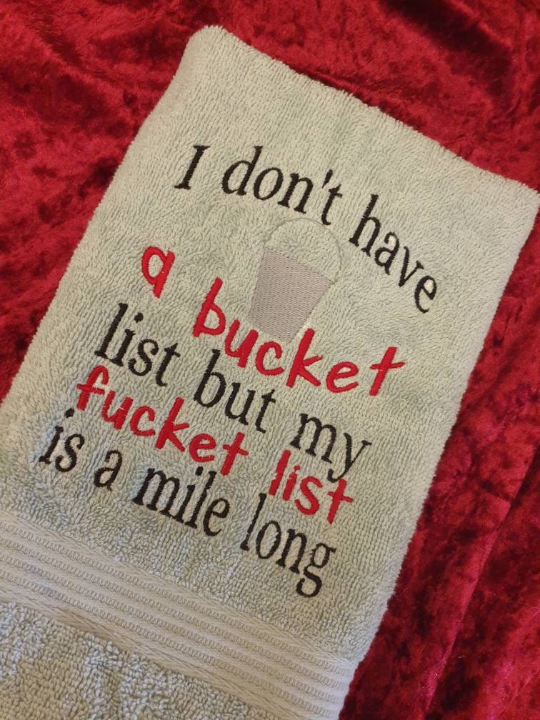 Embroidered Kitchen Hand Towel: Funny Saying Kitchen Decor