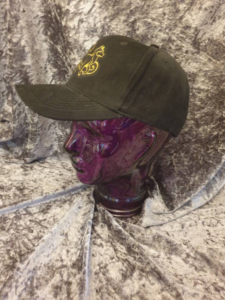 Embroidered Akita Baseball Cap: Metallic Gold Dog Lover Gift