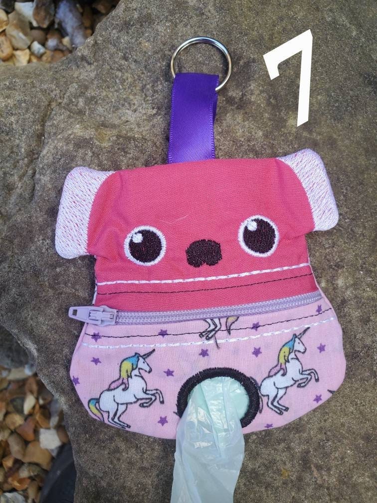 Dog Poop Bag Holder , Dog Waste Bag Holder , Embroidered Dog Poo Bag Holder