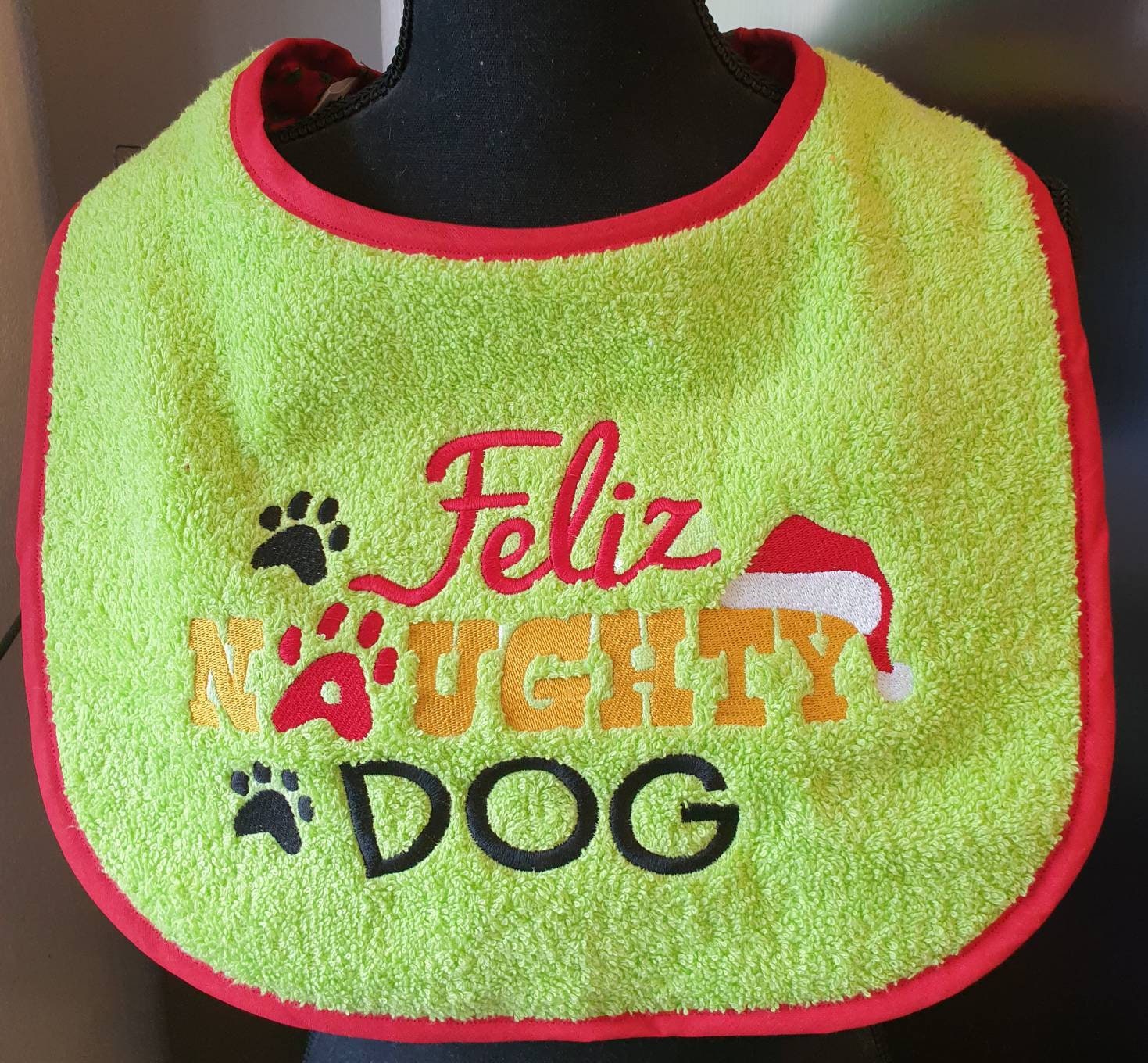 Large Breed Dog Bib: Absorbent Terry Towel, Newfoundland, St Bernard