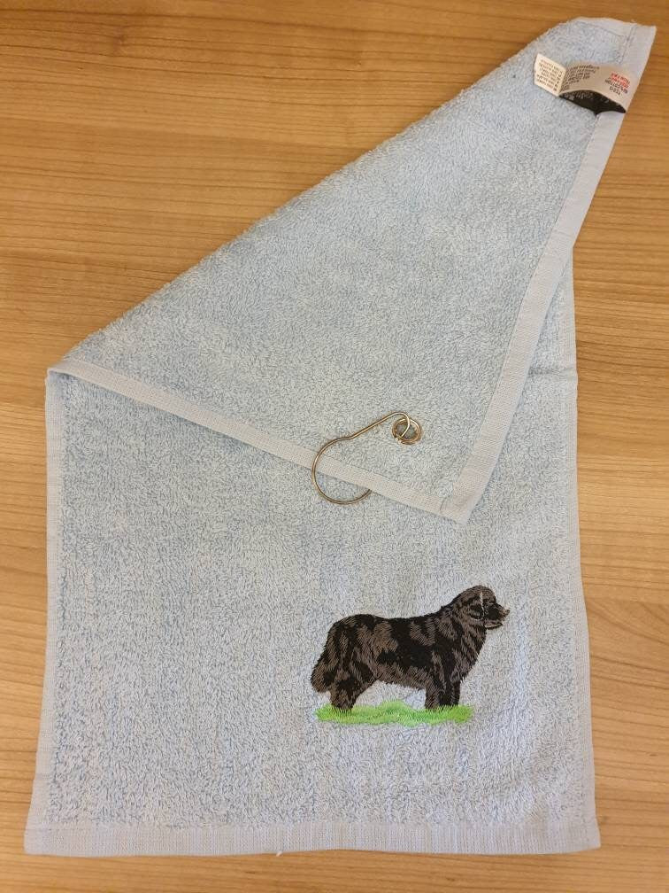 Custom Newfoundland Dog Golf Towel: Personalized Drool Cloth