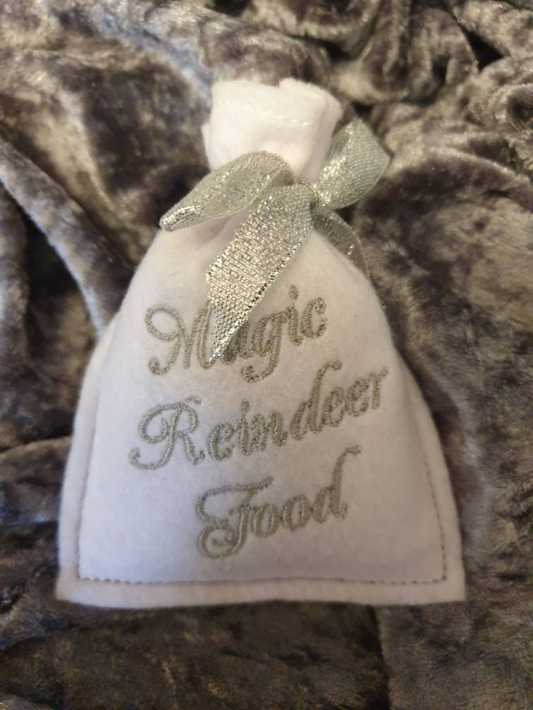 Embroidered Magic Reindeer Food Sack: Christmas Eve Gift