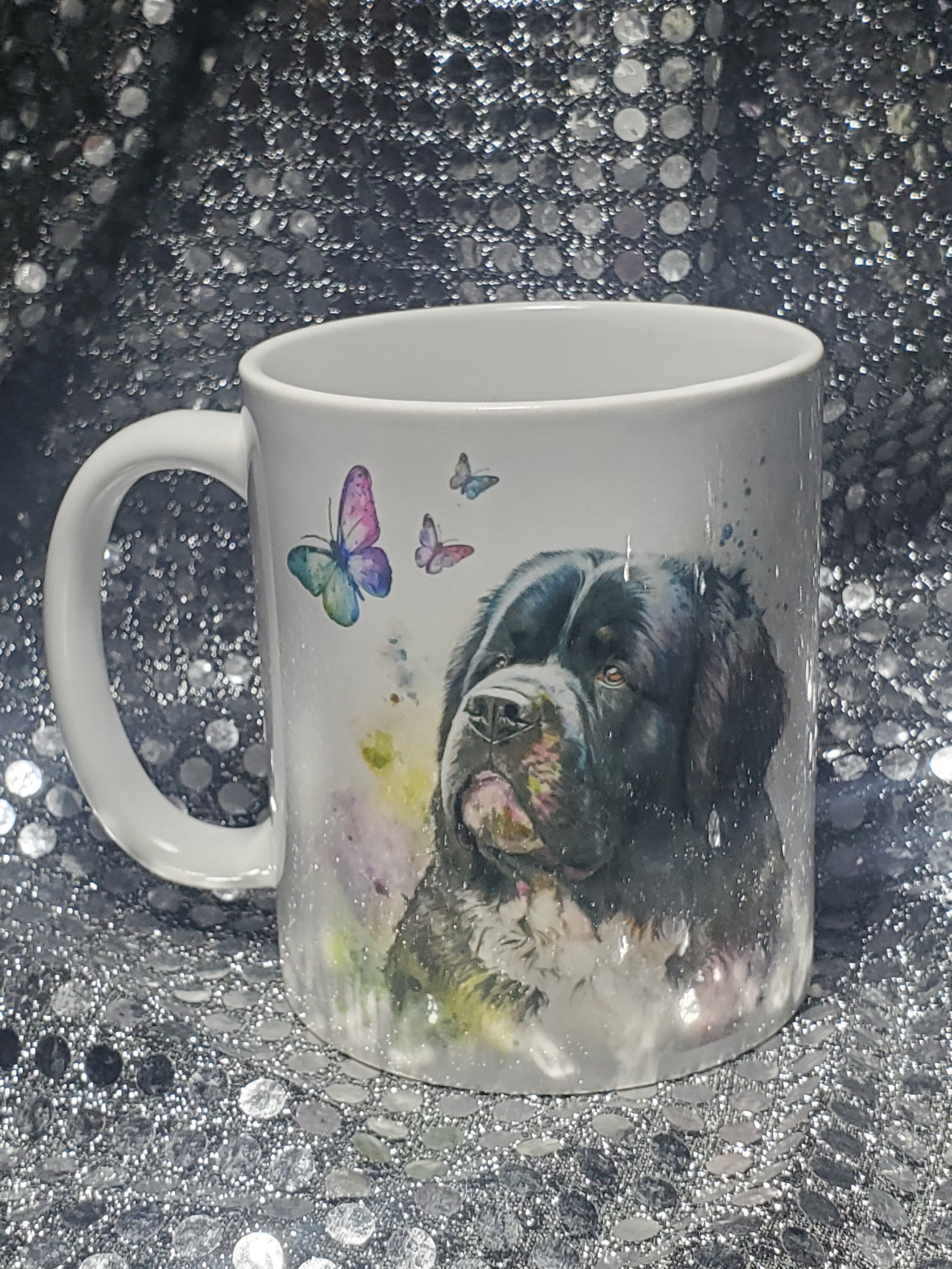 Personalized Newfoundland Dog Mug: Watercolor Pet Portrait