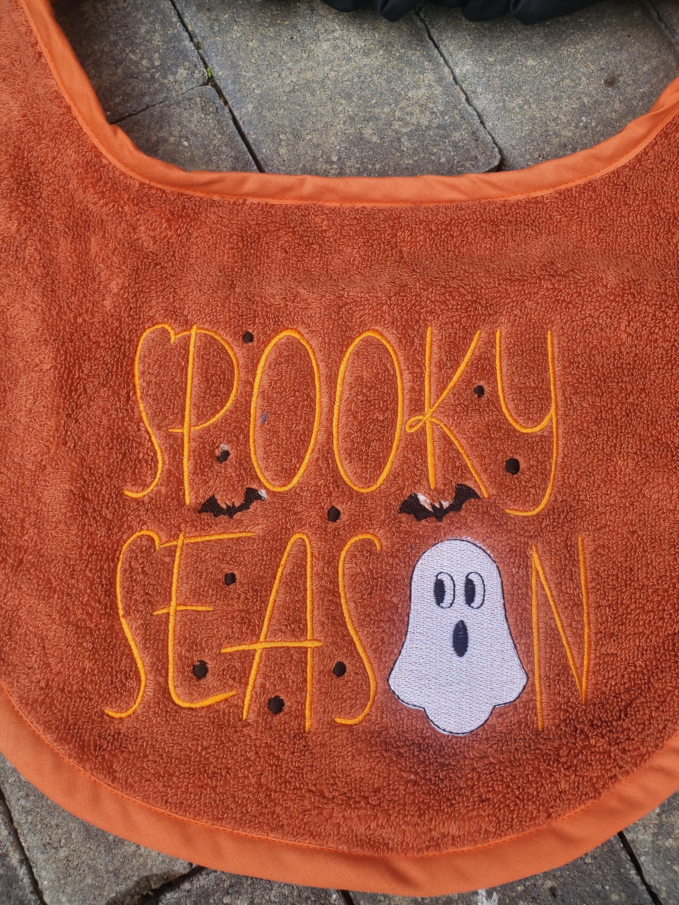 Halloween Dog Bib: Large Breed Terry Towel Drool Bib