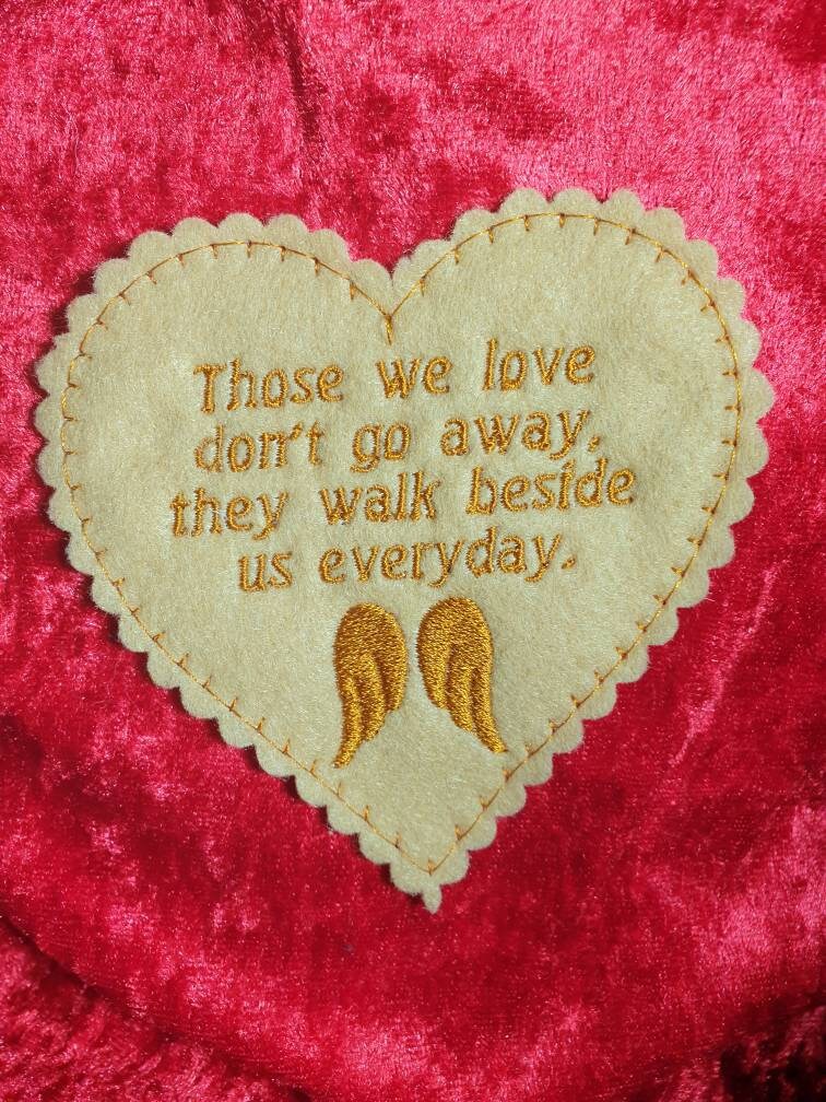 Embroidered Memory Cushion Patch: Custom Felt Heart