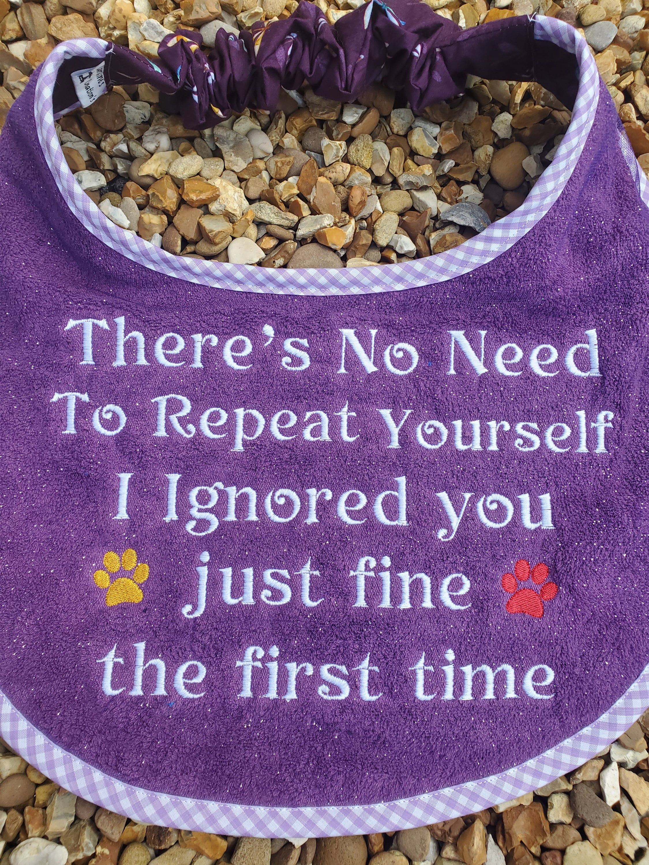 Personalized Large Dog Bib: Terry Towel Slobber Catcher, Newfoundland Breed