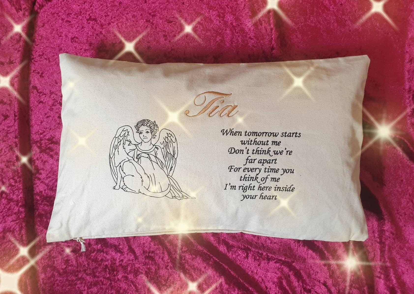 Personalized Pet Memorial Cushion Cover: Pet Loss Gift