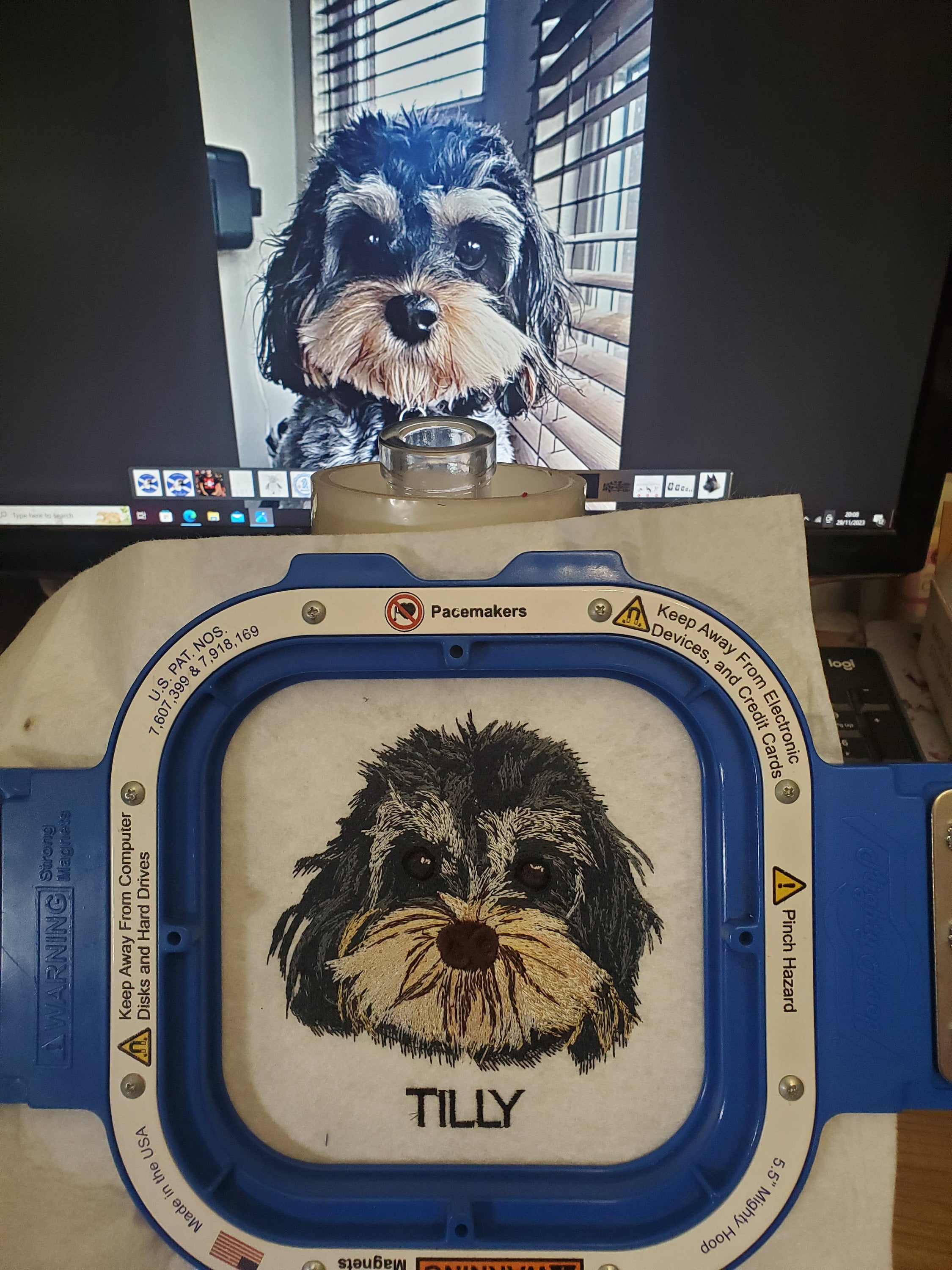 Personalized Embroidered Pet Portrait Hoodie: Custom Pet Embroidery